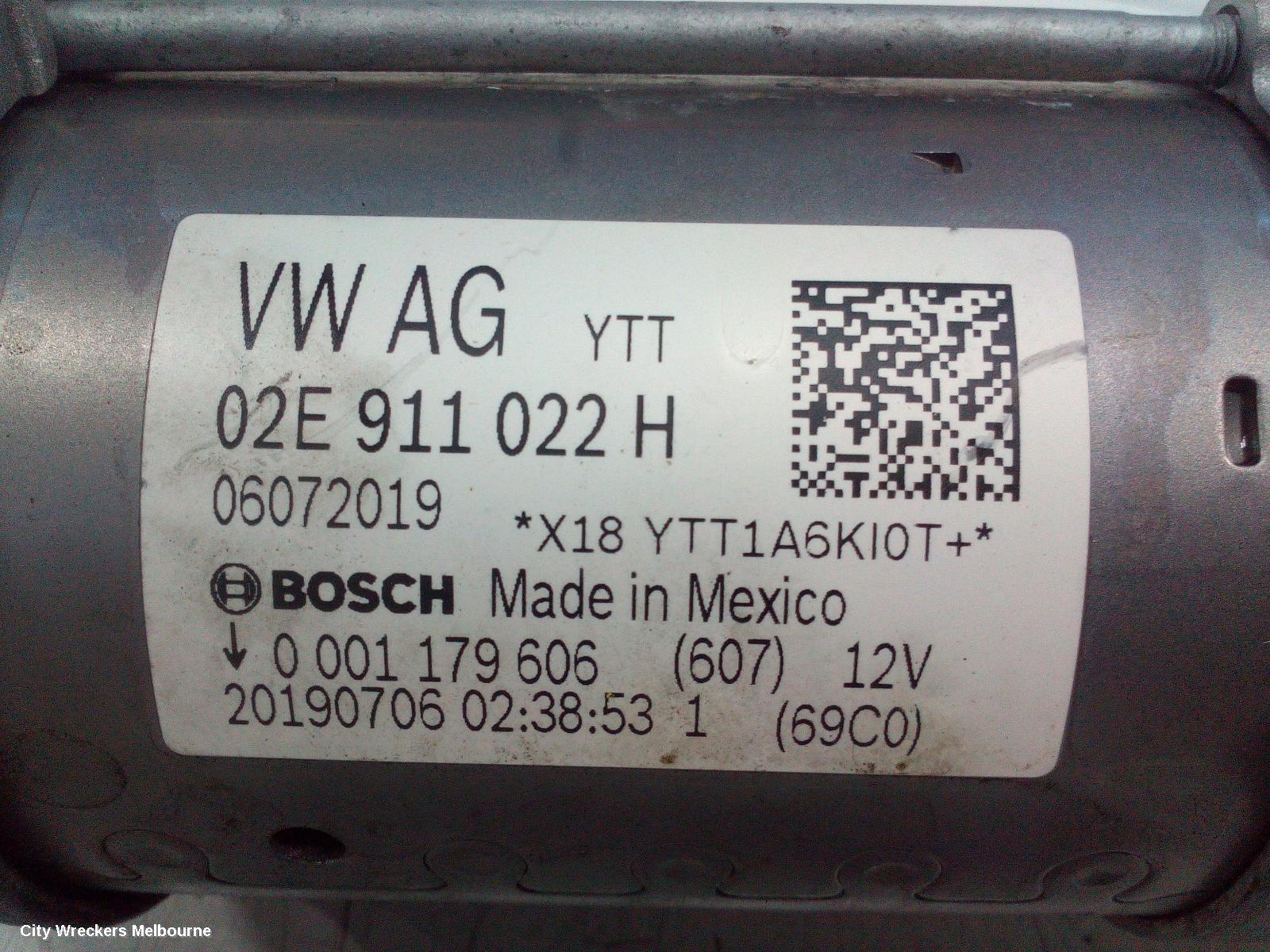 VOLKSWAGEN TIGUAN STARTER, PETROL, 2.0, DENSO, CHHB/CZPA/DGVA/CXDA CODE, 5NA, 06/2016 ONWARDS