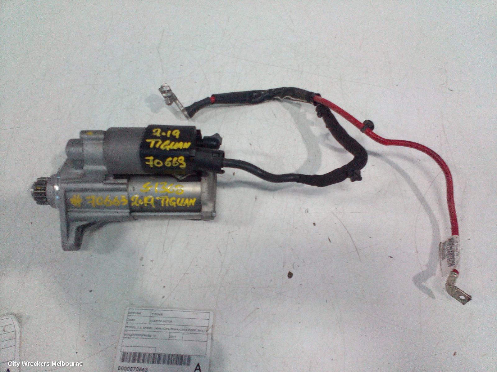 VOLKSWAGEN TIGUAN STARTER, PETROL, 2.0, DENSO, CHHB/CZPA/DGVA/CXDA CODE, 5NA, 06/2016 ONWARDS