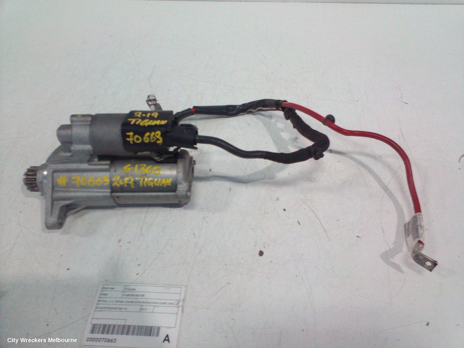 VOLKSWAGEN TIGUAN STARTER, PETROL, 2.0, DENSO, CHHB/CZPA/DGVA/CXDA CODE, 5NA, 06/2016 ONWARDS