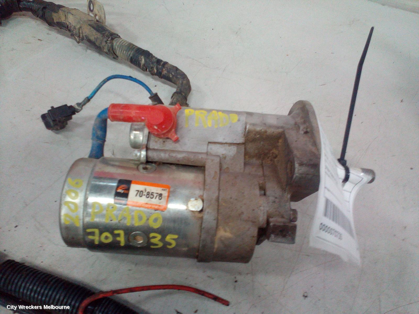 TOYOTA PRADO STARTER, DIESEL, 3.0, 1KZ-TE, TURBO, 120 SERIES, 02/2003 - 10/2006