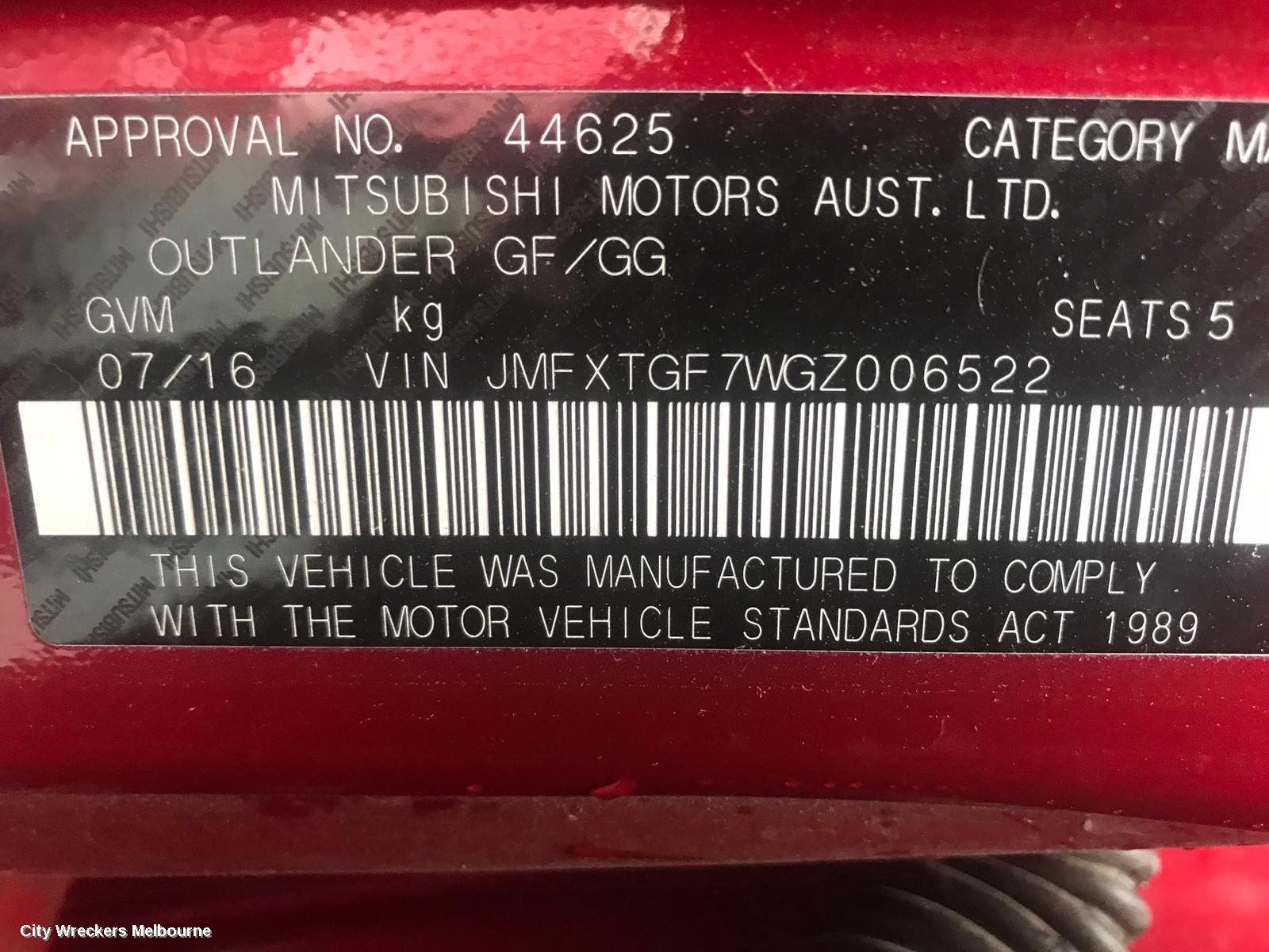 MITSUBISHI OUTLANDER DOOR HANDLE, OUTER, RH FRONT, COLOUR CODED, ZJ-ZK, 10/2012 ONWARDS