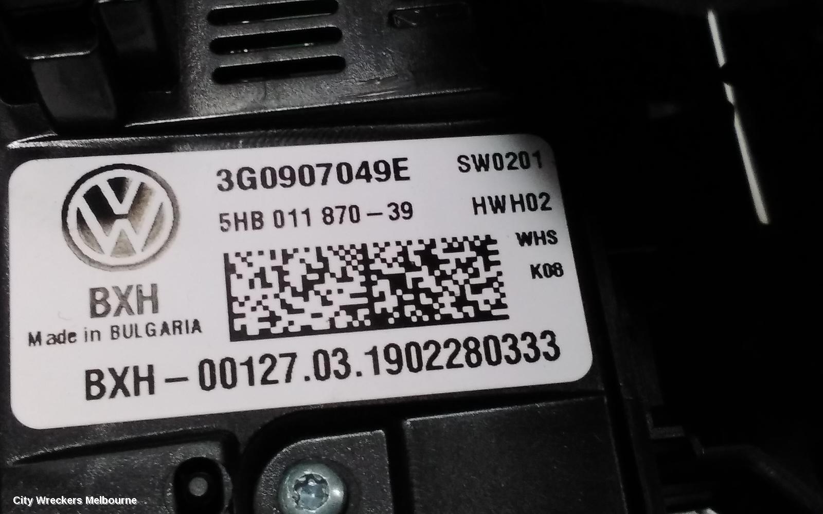 VOLKSWAGEN TIGUAN HEATER/AC CONTROLS, 5NA, REAR, 06/2016 ONWARDS