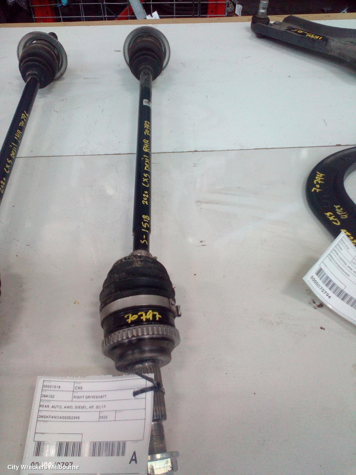 MAZDA CX5 RIGHT DRIVESHAFT, REAR, AUTO, AWD, DIESEL, KF, 02/2017 ONWARDS