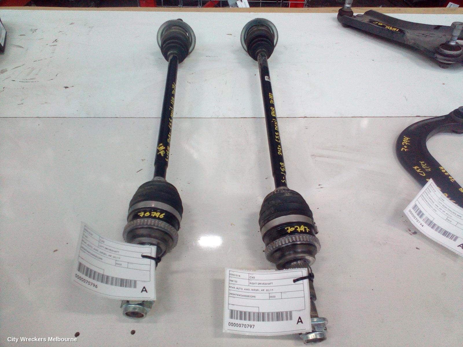 MAZDA CX5 RIGHT DRIVESHAFT, REAR, AUTO, AWD, DIESEL, KF, 02/2017 ONWARDS