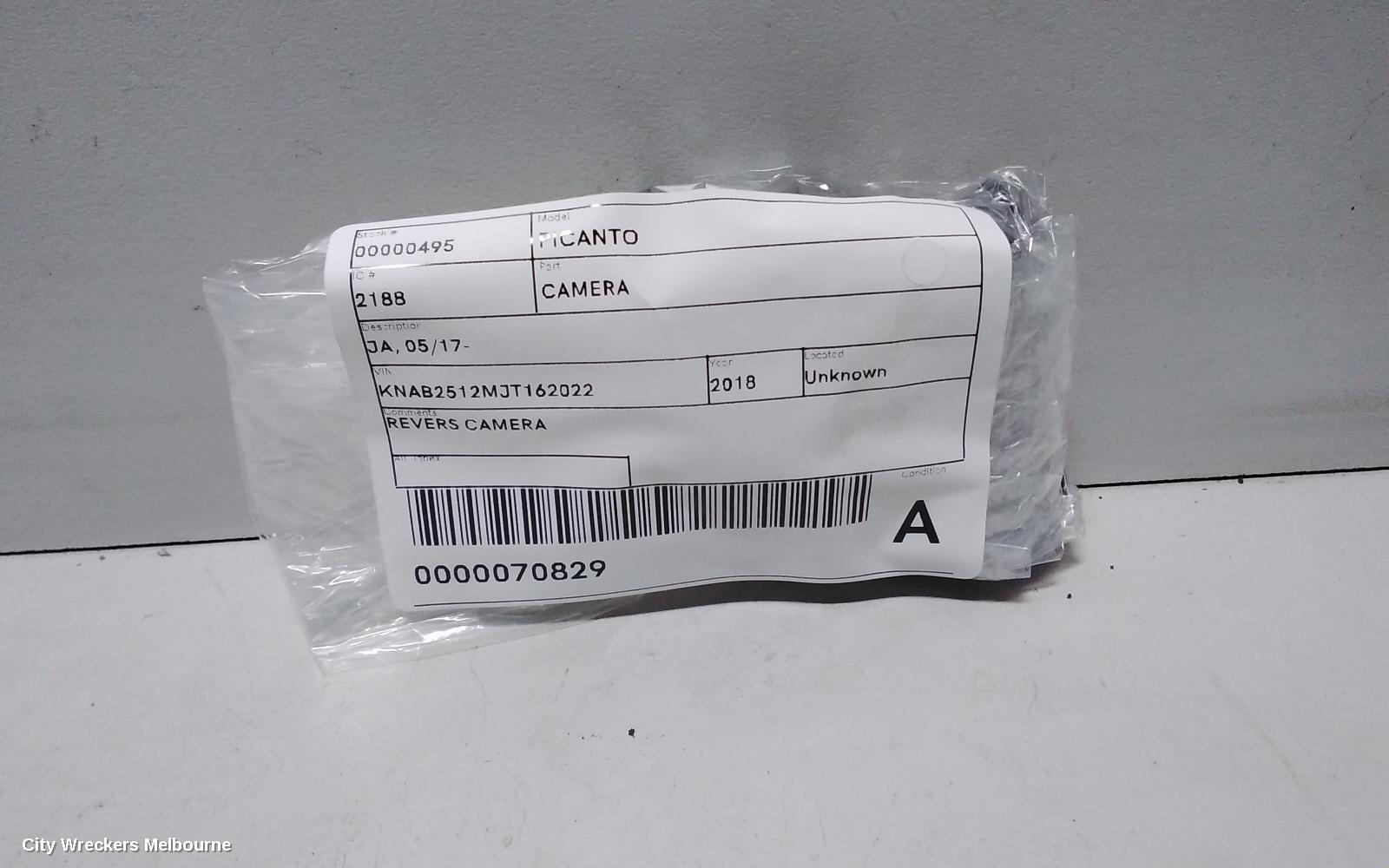 KIA PICANTO REVERSE CAMERA, JA, REVERSE CAMERA, 05/2017 ONWARDS