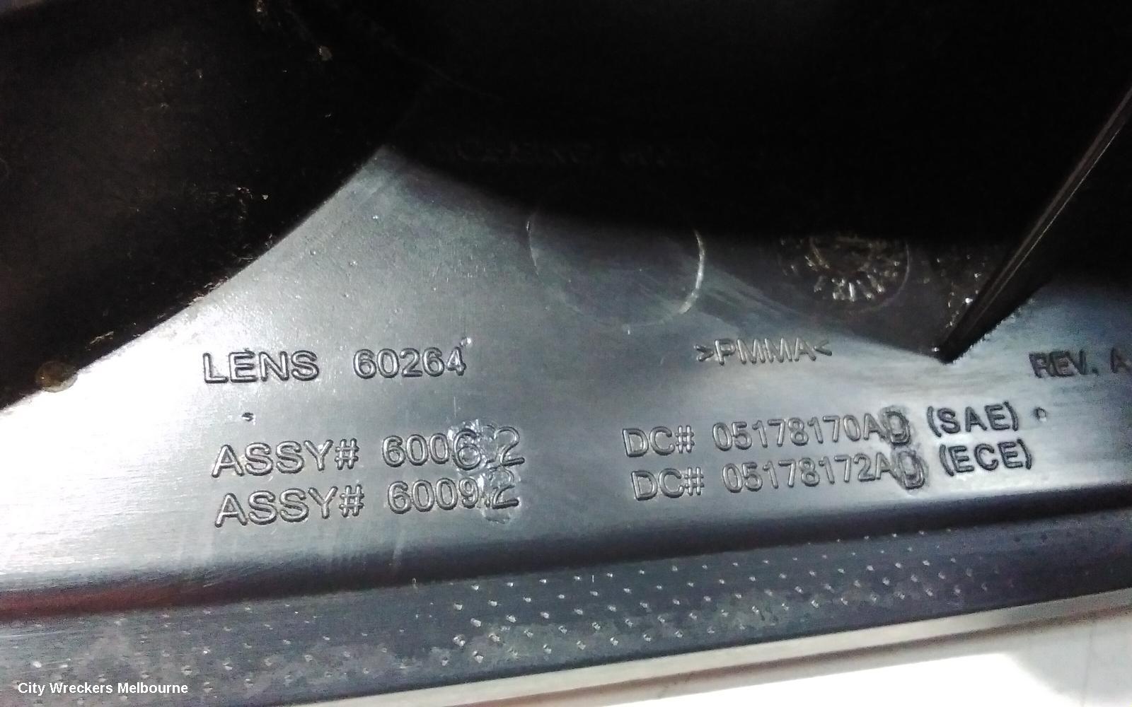 CHRYSLER SEBRING RIGHT TAILLIGHT, JS, CABRIO, 05/2007 - 02/2011