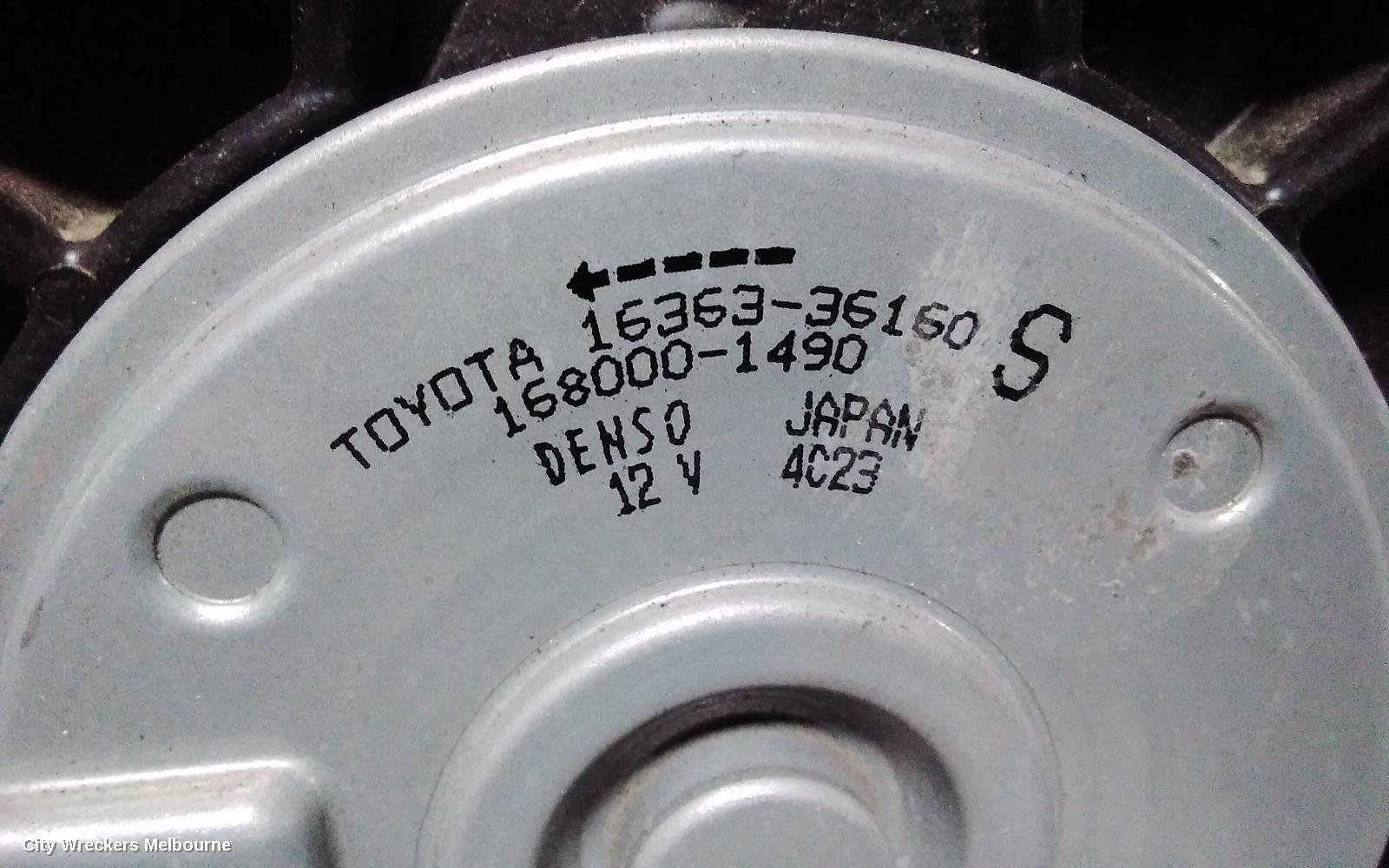TOYOTA COROLLA FAN, DUAL FAN ASSY, 1.8, PETROL, ZWE211R, 07/2018 ONWARDS