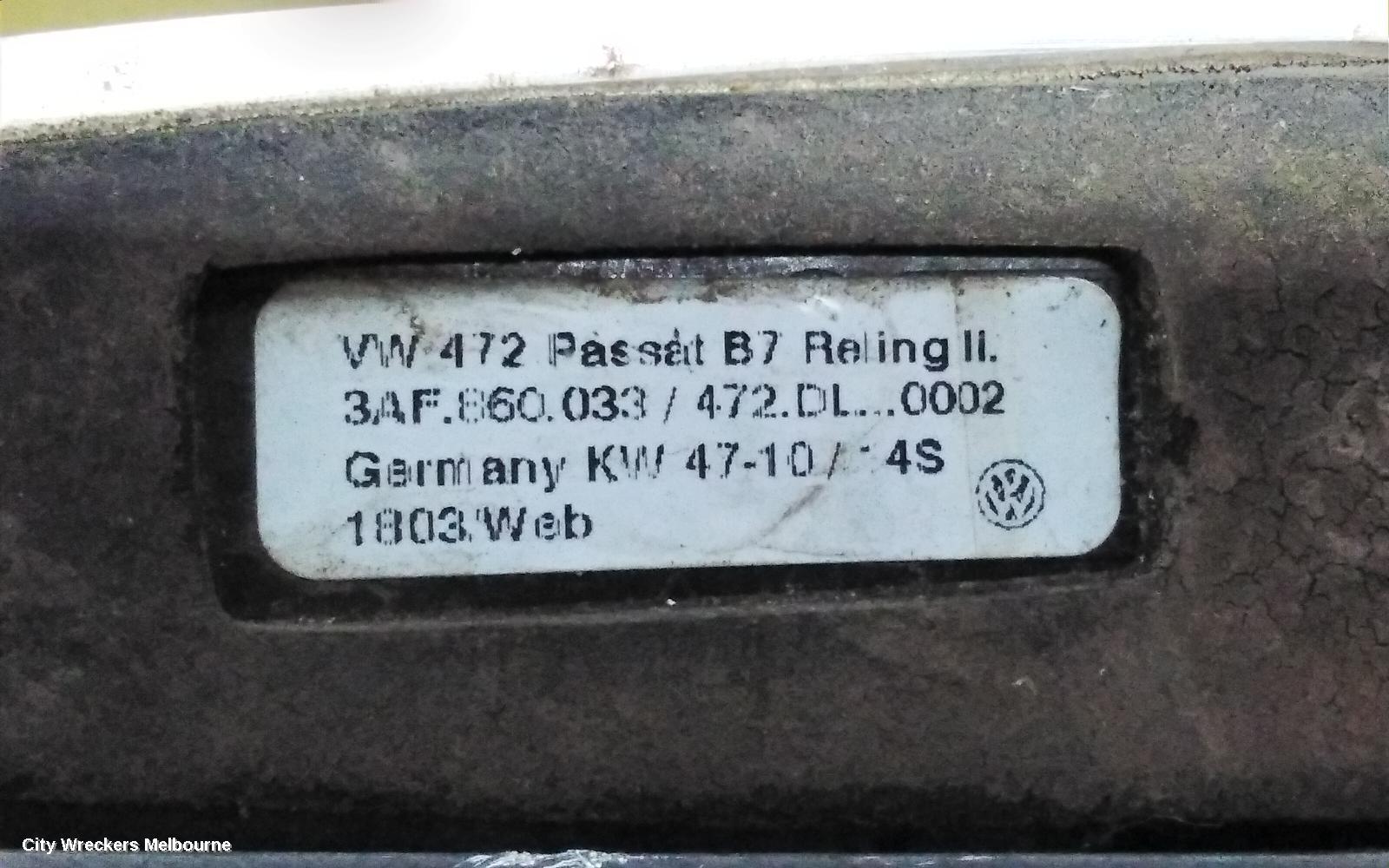 VOLKSWAGEN PASSAT ROOF RAIL, 3C/MK6, 03/2006 - 06/2012