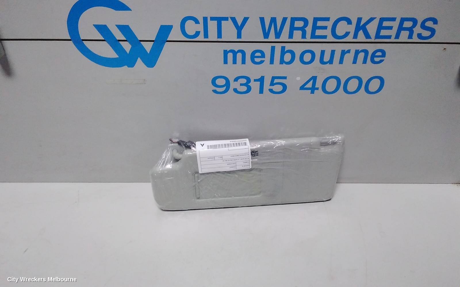 VOLKSWAGEN PASSAT SUNVISOR, 3C/MK6 B7, LH SIDE, 09/2010 - 05/2015