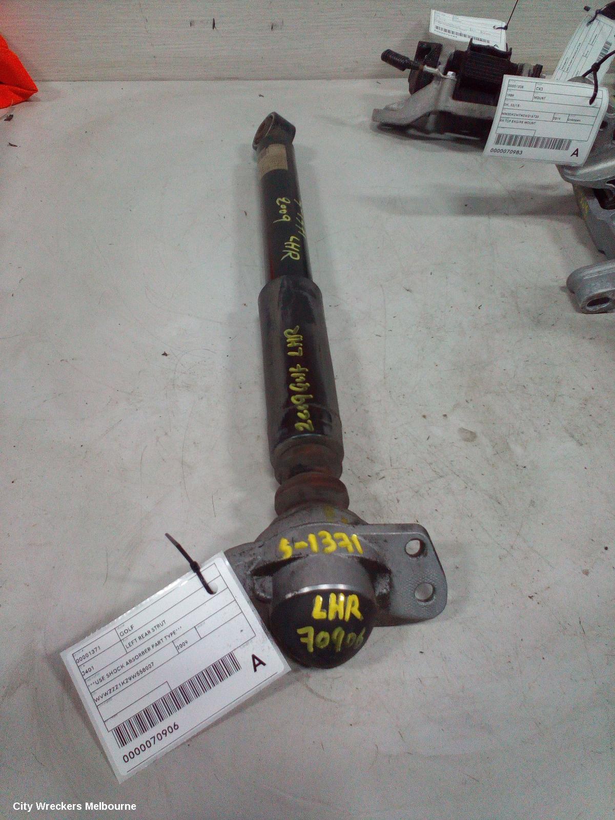 VOLKSWAGEN GOLF LEFT REAR STRUT, ***USE SHOCK ABSORBER PART TYPE***