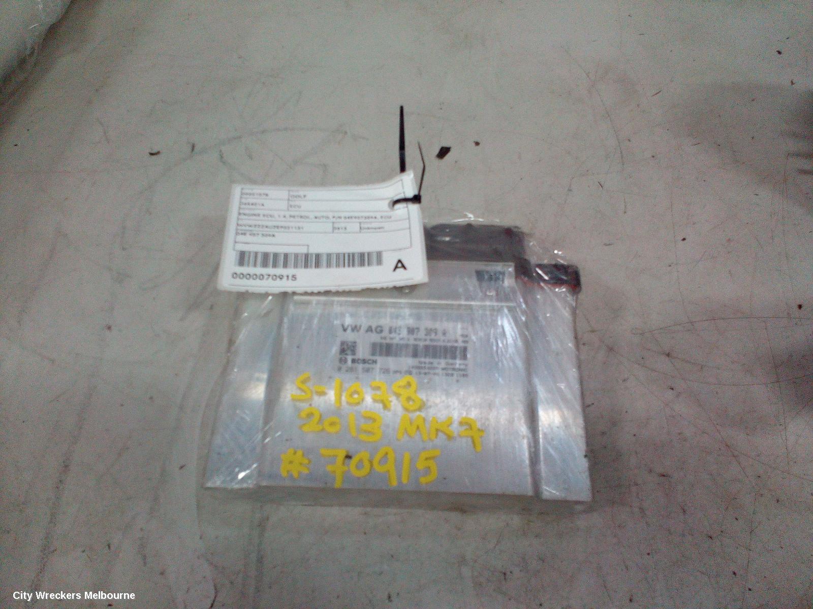 VOLKSWAGEN GOLF ECU, ENGINE ECU, 1.4, PETROL, AUTO, P/N 04E907309A, ECU ONLY, GEN 7, 03/2013 - 08/2020