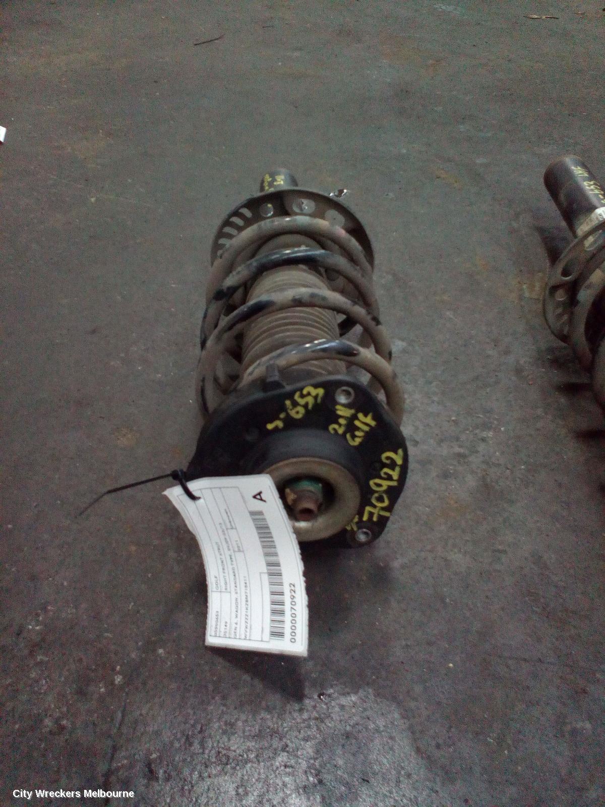 VOLKSWAGEN GOLF RIGHT FRONT STRUT, GEN 6, WAGON, STANDARD TYPE, 09/2009 - 03/2013