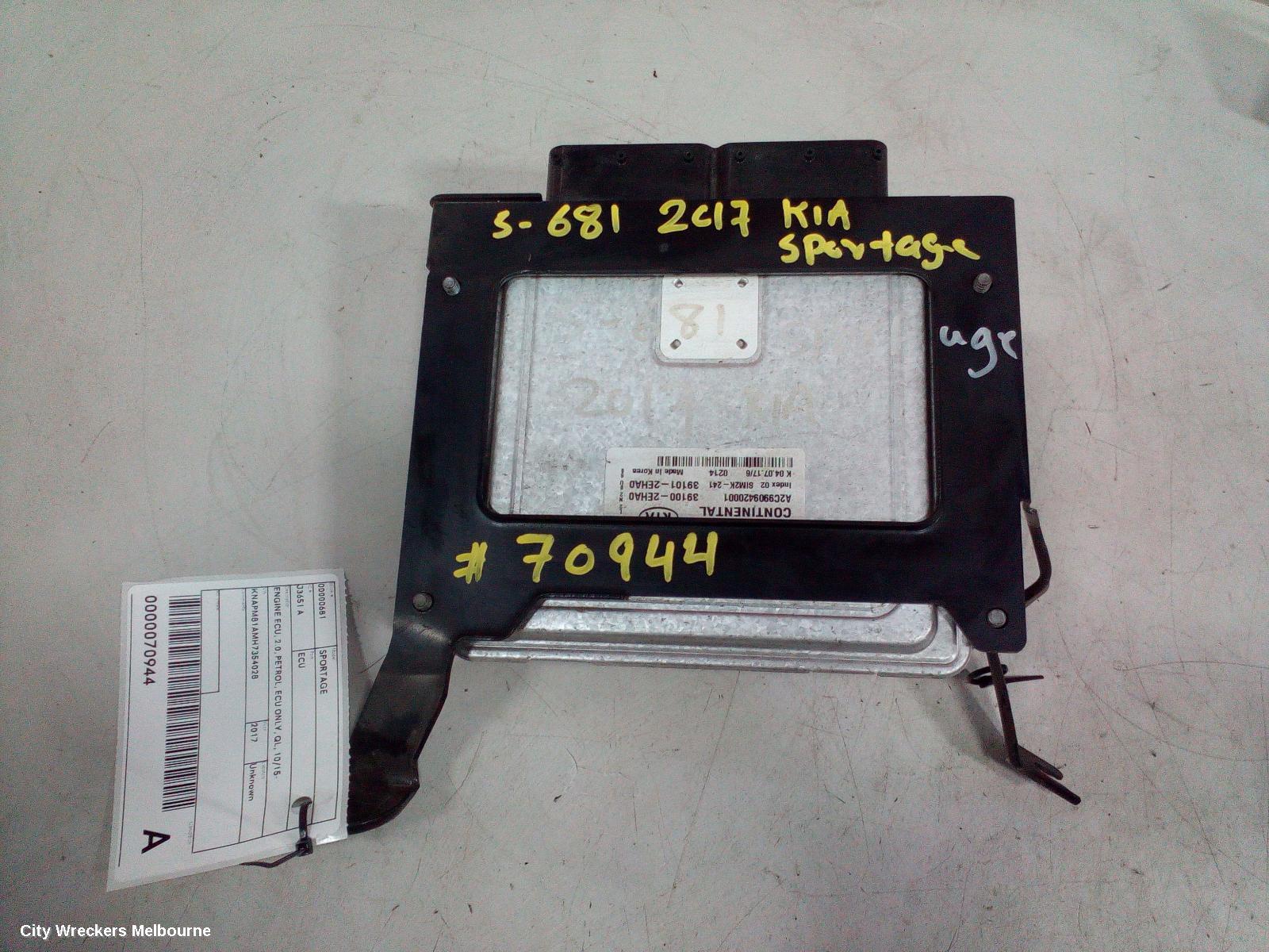 KIA SPORTAGE ECU, ENGINE ECU, 2.0, PETROL, ECU ONLY, QL, 10/2015 ONWARDS