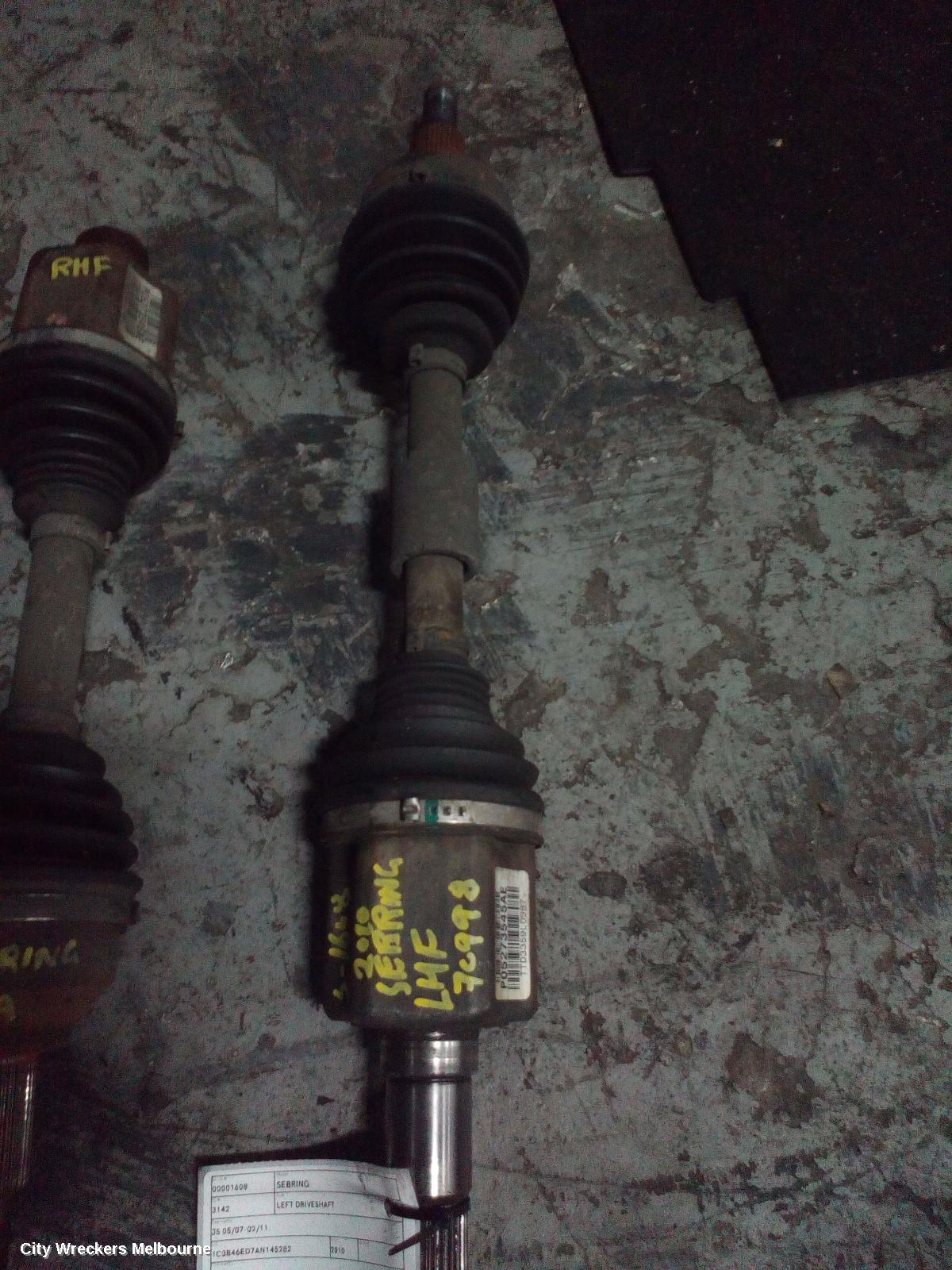 CHRYSLER SEBRING LEFT DRIVESHAFT, JS, 05/2007 - 02/2011