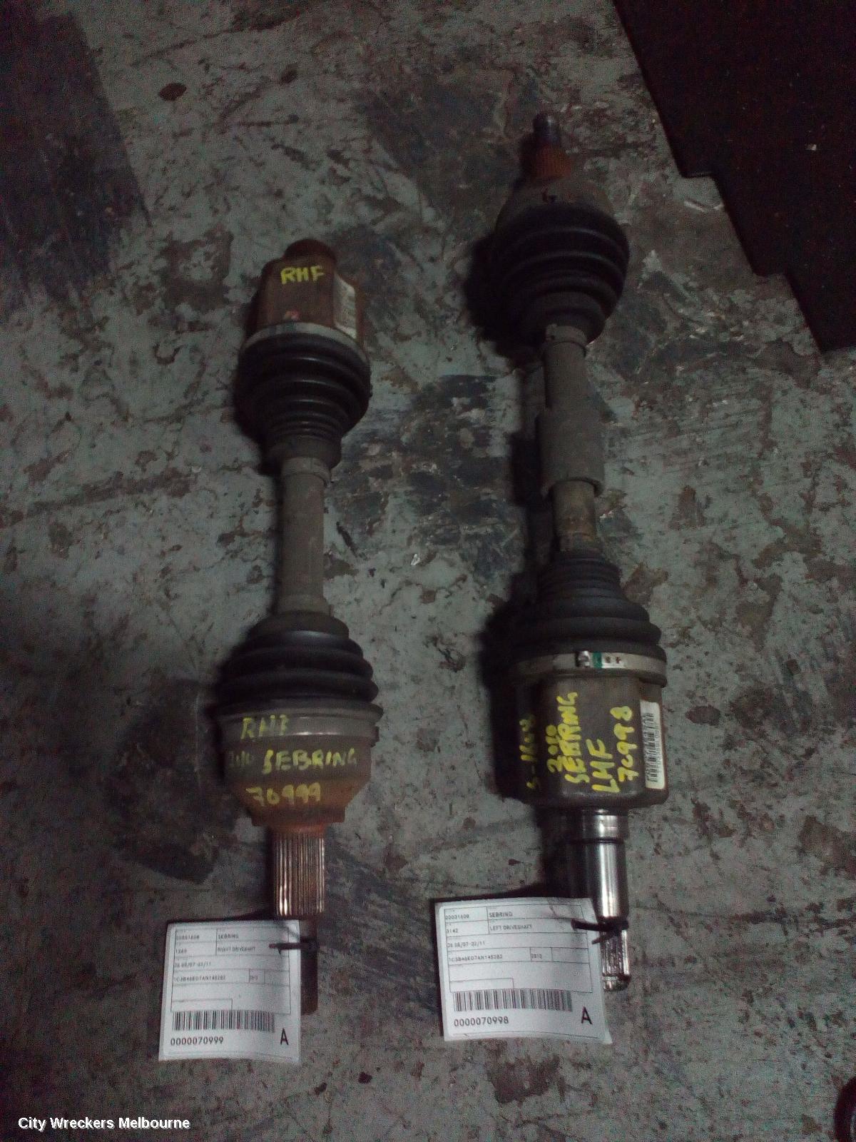 CHRYSLER SEBRING RIGHT DRIVESHAFT, JS, 05/2007 - 02/2011