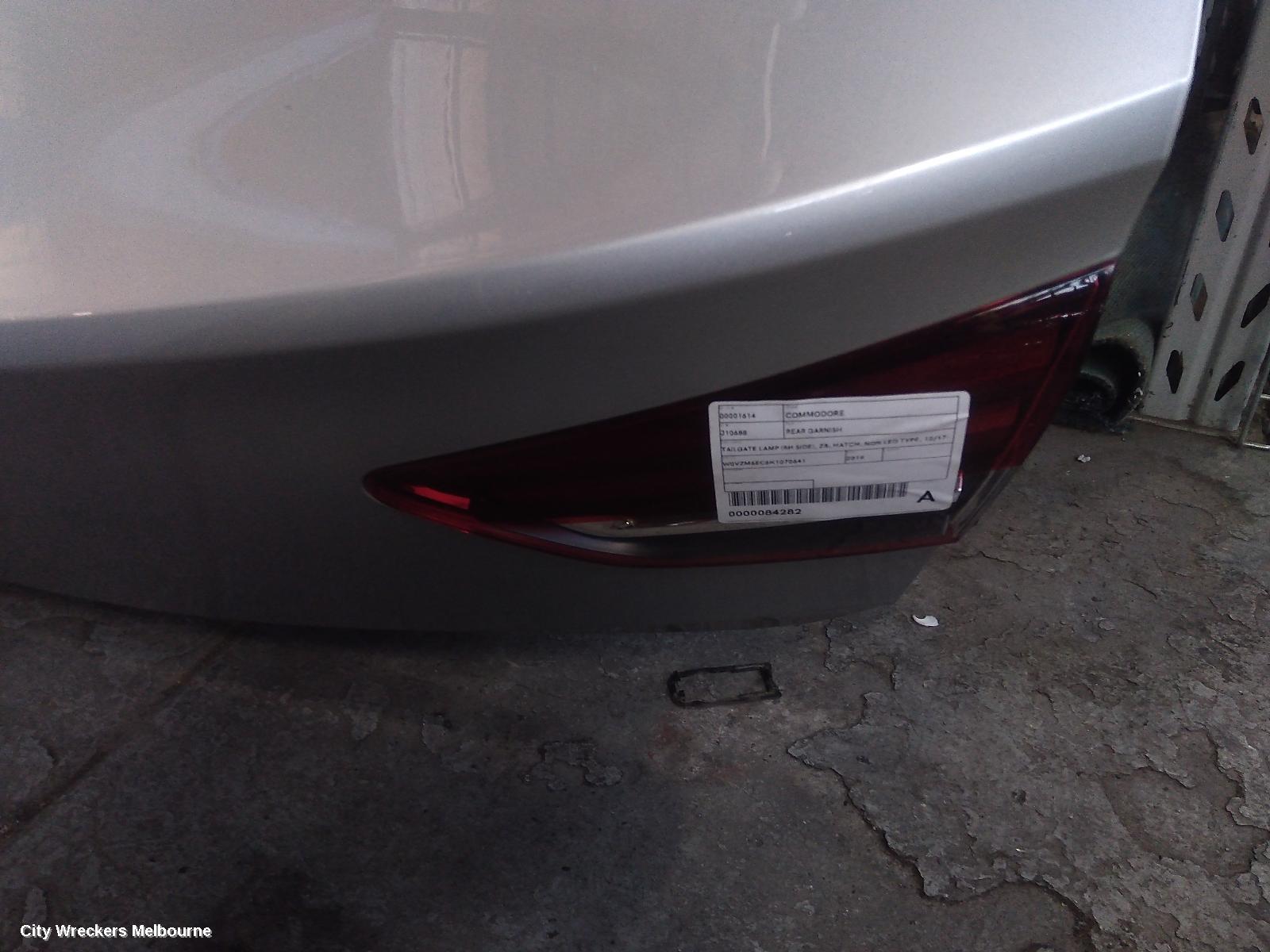 HOLDEN COMMODORE REAR GARNISH, TAILGATE LAMP (RH SIDE), ZB, HATCH, NON LED TYPE, 10/2017 - 12/2020