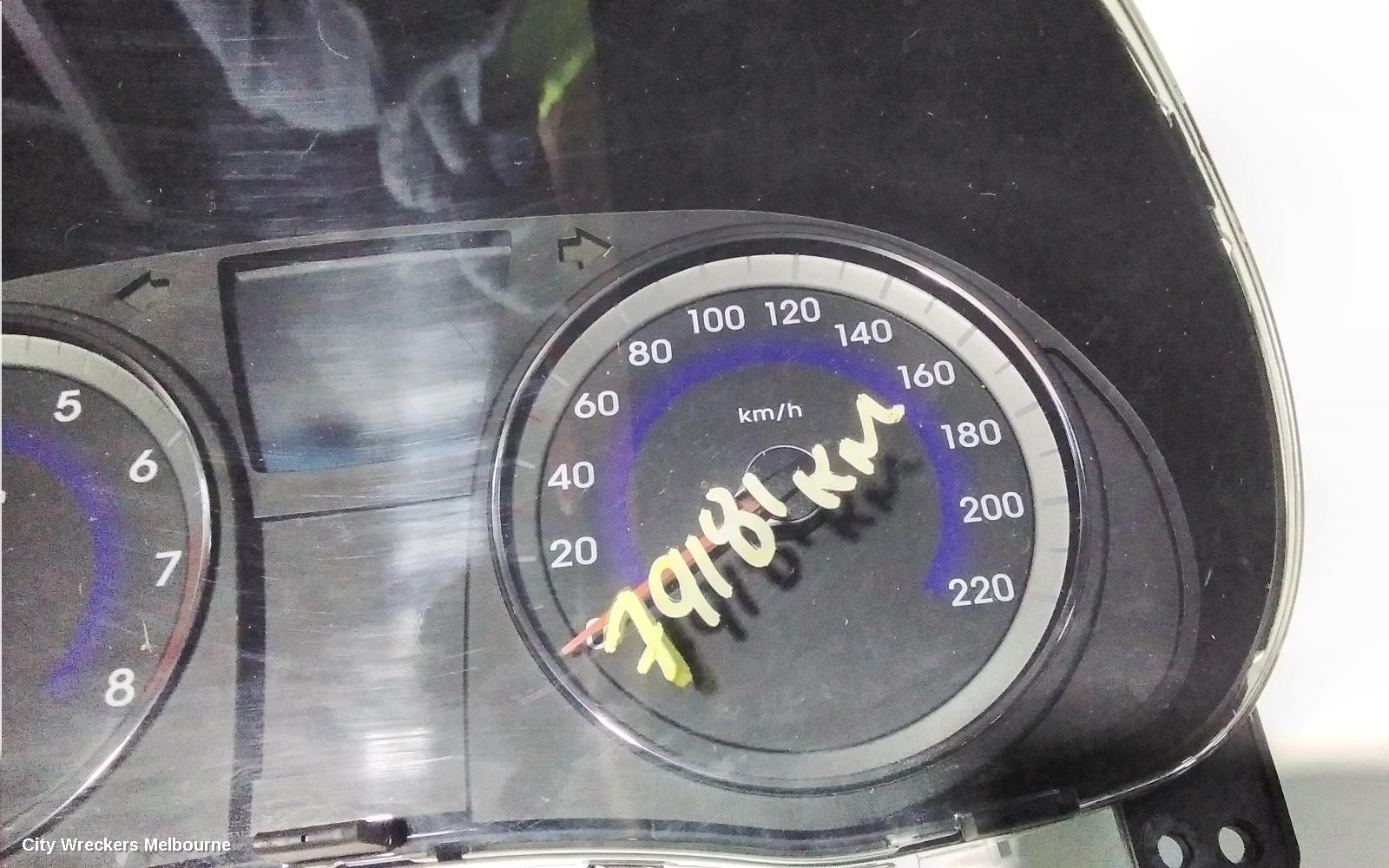 HYUNDAI ACCENT INSTRUMENT CLUSTER, PETROL, AUTO T/M, RB, 07/2011 - 12/2019
