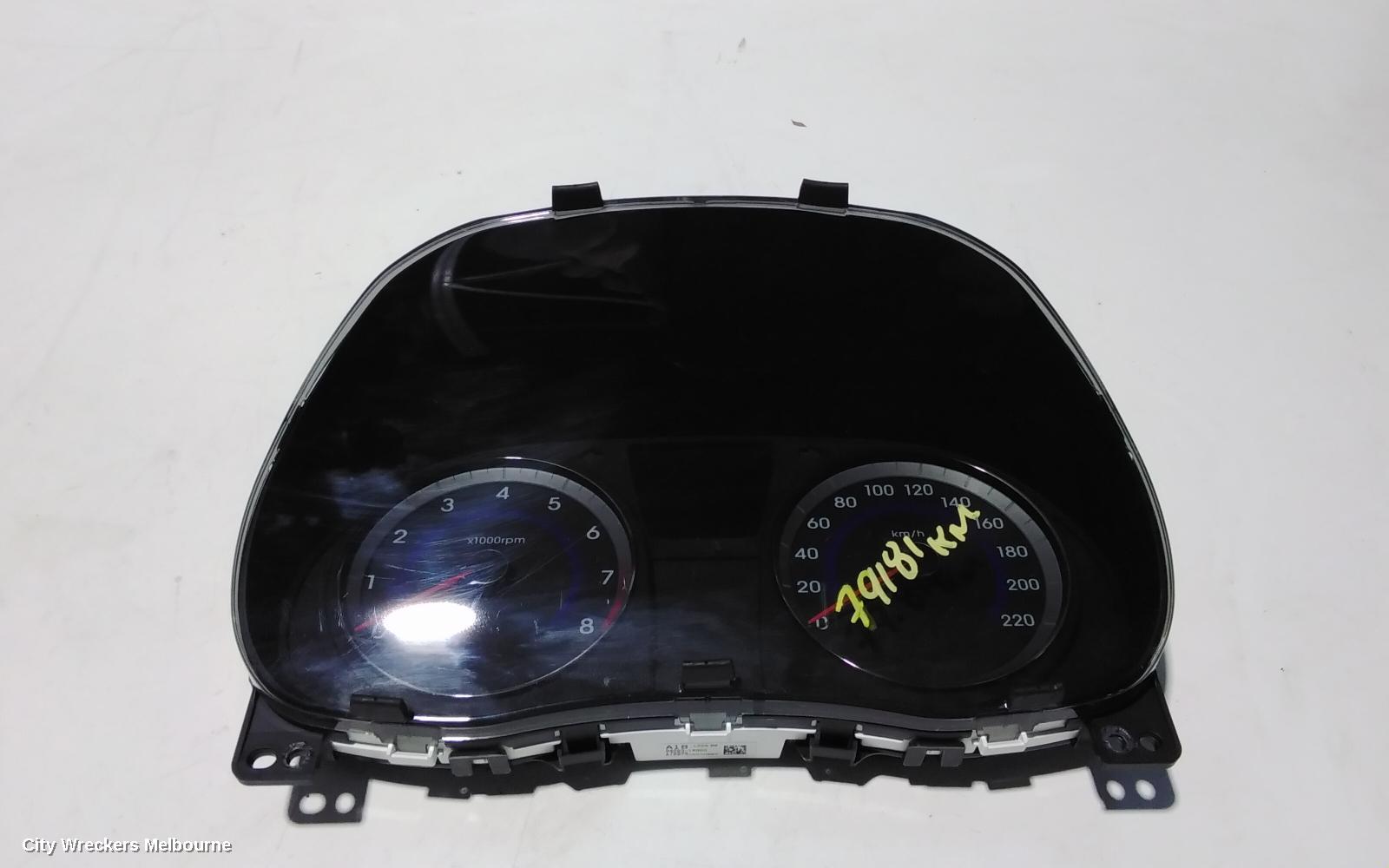 HYUNDAI ACCENT INSTRUMENT CLUSTER, PETROL, AUTO T/M, RB, 07/2011 - 12/2019