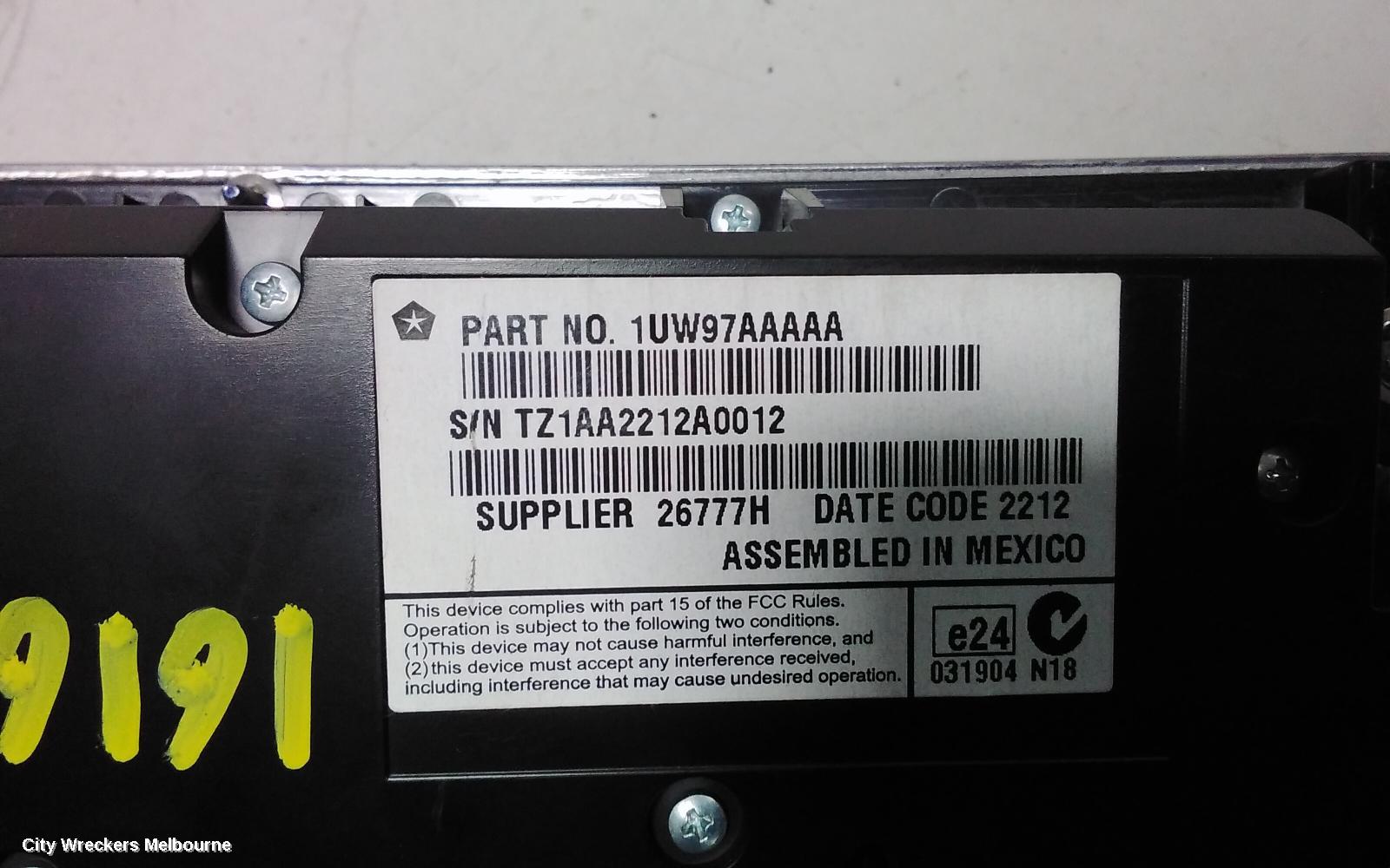 CHRYSLER 300C RADIO/CD/DVD/SAT/TV, SAT NAV HEAD UNIT, STANDARD TYPE, LX2, 07/2012 - 12/2014