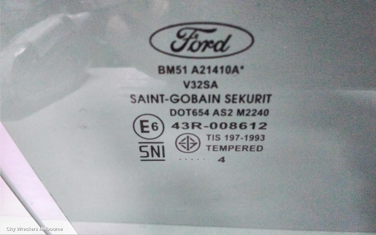 FORD FOCUS RIGHT FRONT DOOR WINDOW, LW, 08/2011 - 08/2015