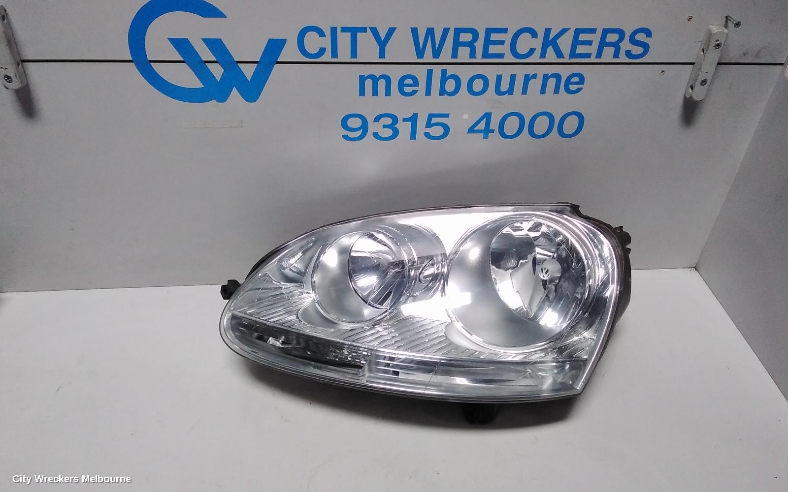 VOLKSWAGEN GOLF LEFT HEADLAMP, GEN 5, HALOGEN, CHROME INSERT TYPE, 07/2004 - 02/2009