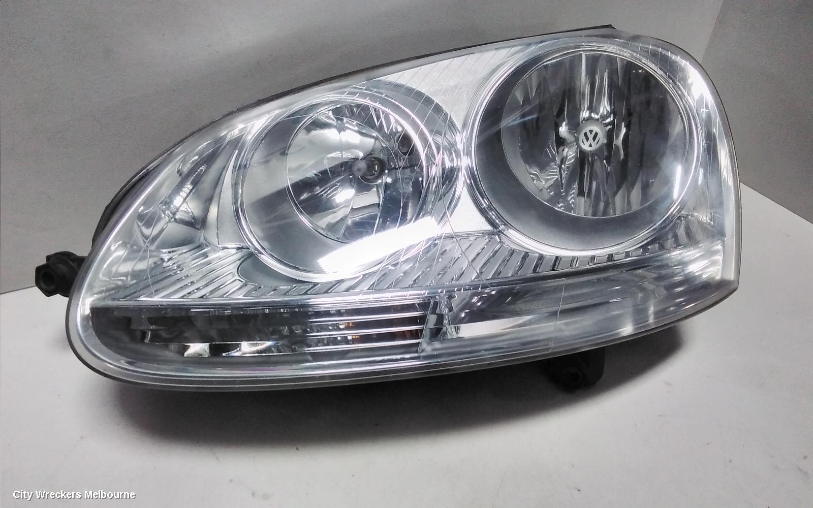 VOLKSWAGEN GOLF LEFT HEADLAMP, GEN 5, HALOGEN, CHROME INSERT TYPE, 07/2004 - 02/2009