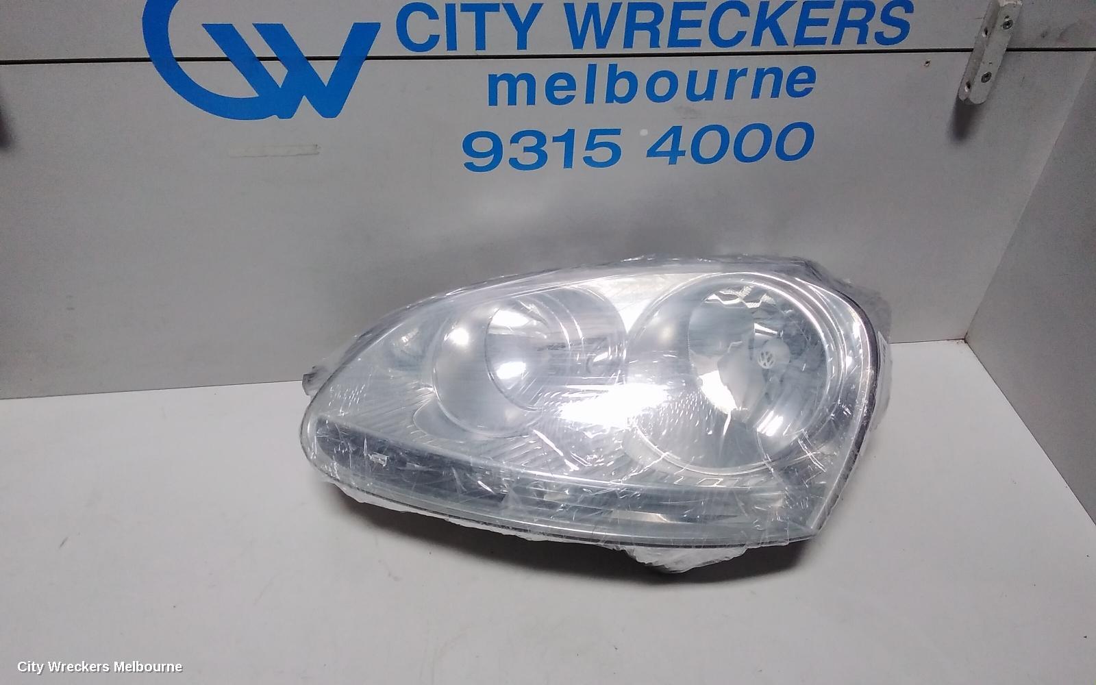 VOLKSWAGEN GOLF LEFT HEADLAMP, GEN 5, HALOGEN, CHROME INSERT TYPE, 07/2004 - 02/2009