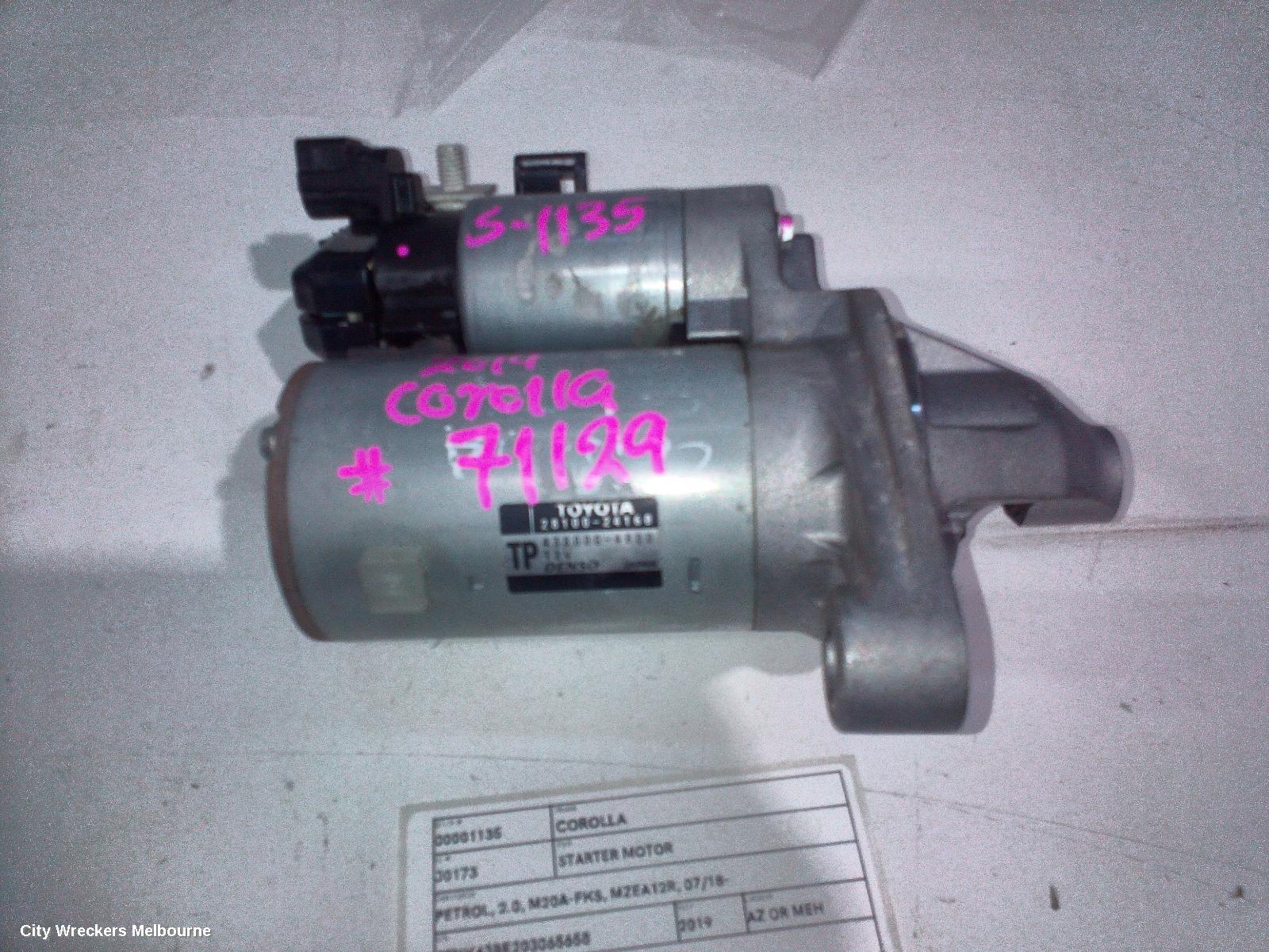 TOYOTA COROLLA STARTER, PETROL, 2.0, M20A-FKS, MZEA12R, 07/2018 ONWARDS