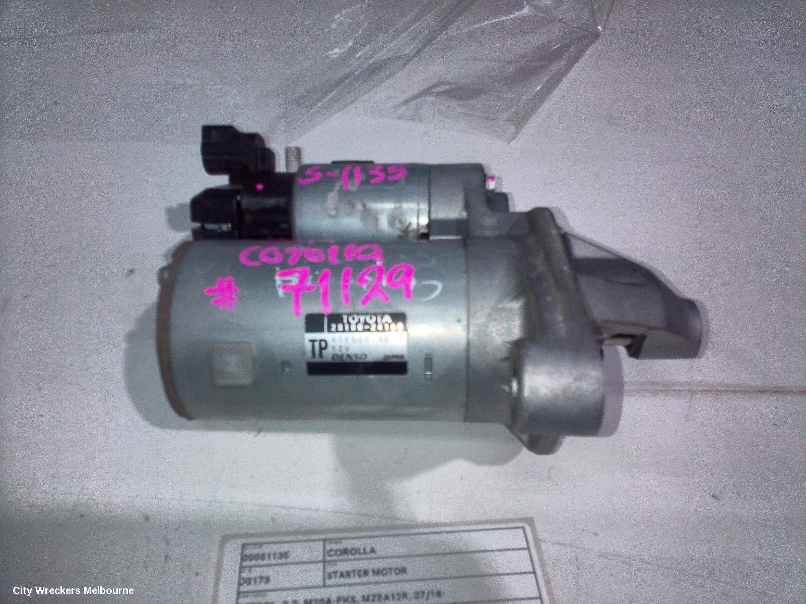 TOYOTA COROLLA STARTER, PETROL, 2.0, M20A-FKS, MZEA12R, 07/2018 ONWARDS