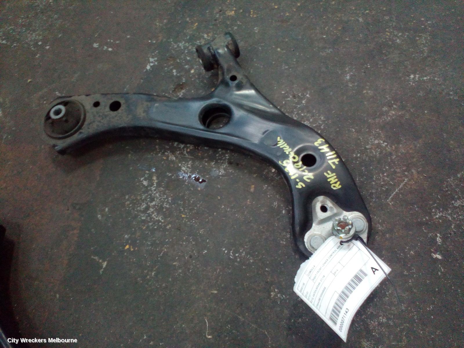 TOYOTA COROLLA RIGHT FRONT LOWER CONTROL ARM, E210, HATCH/SEDAN, 07/2018 ONWARDS