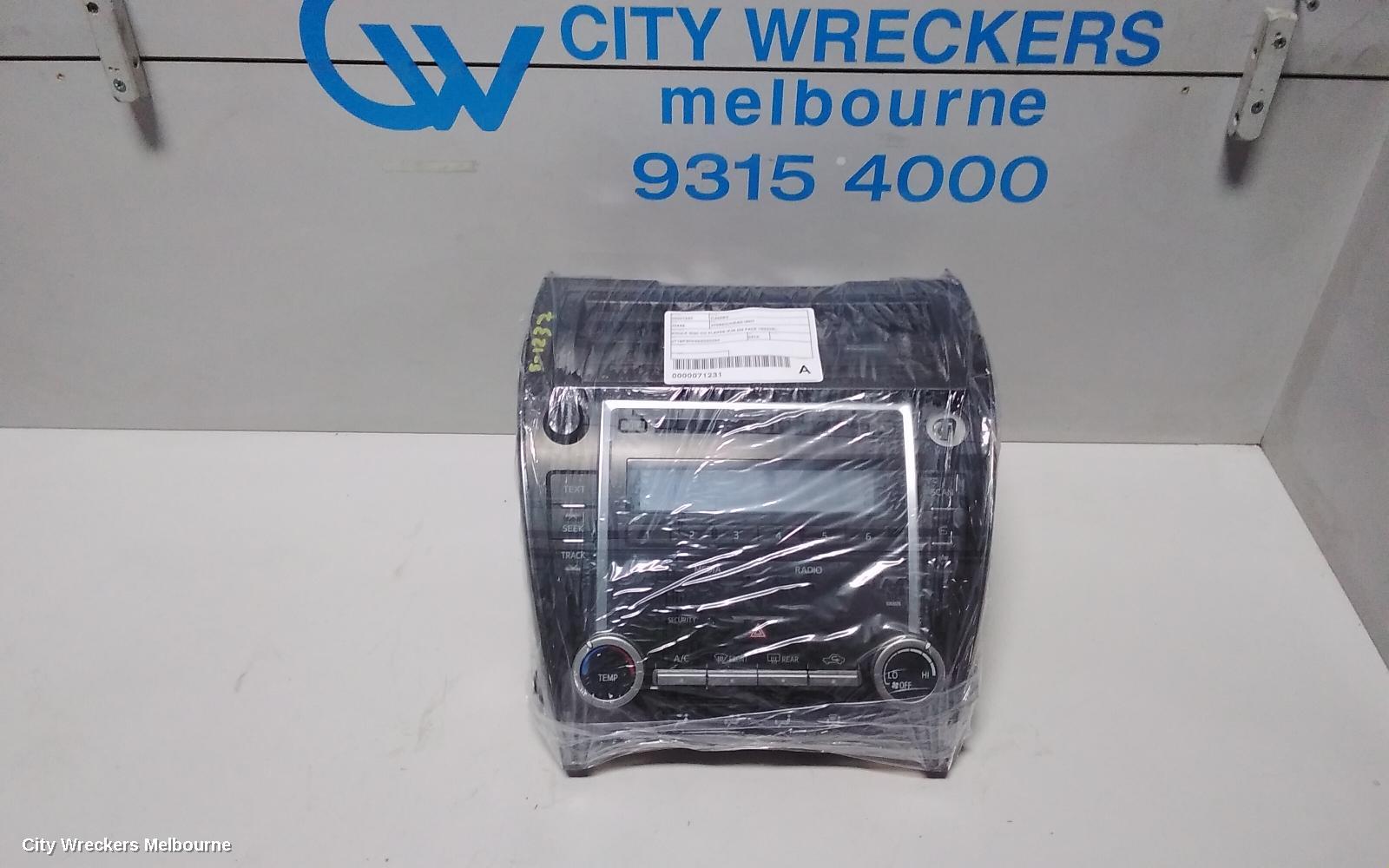TOYOTA CAMRY RADIO/CD/DVD/SAT/TV, SINGLE DISC CD PLAYER (P/N ON FACE 100025), ASV50/AVV50, 12/2011 - 05/2015