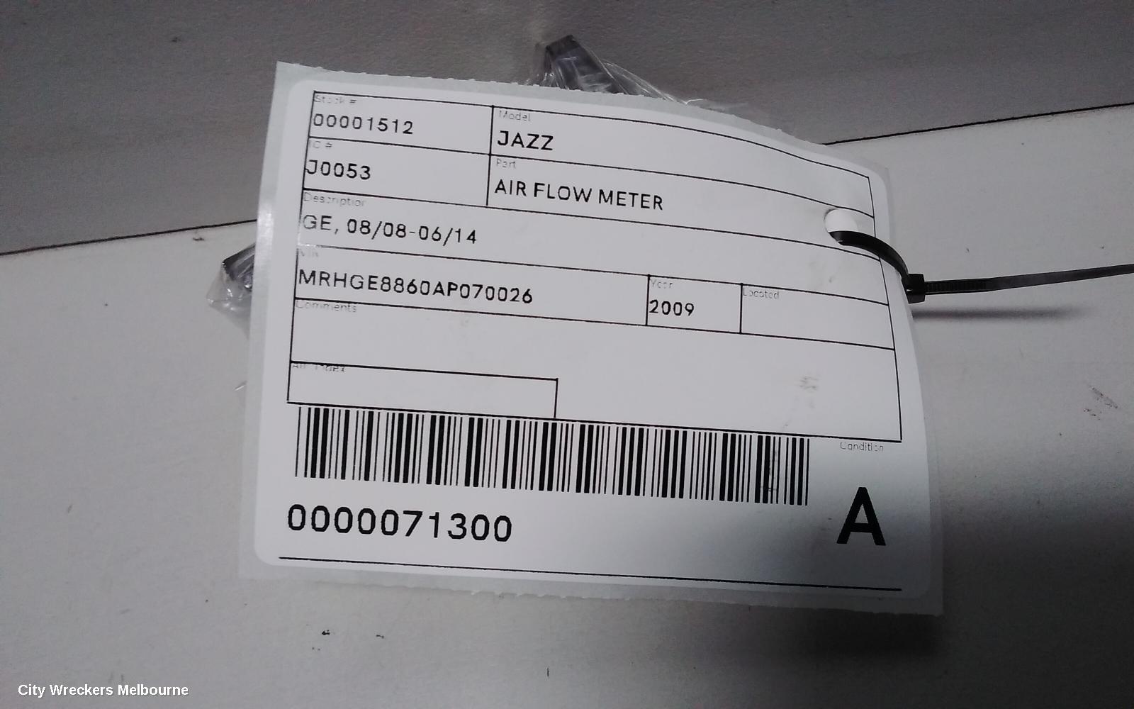 HONDA JAZZ AIR FLOW METER, GE, 08/2008 - 06/2014