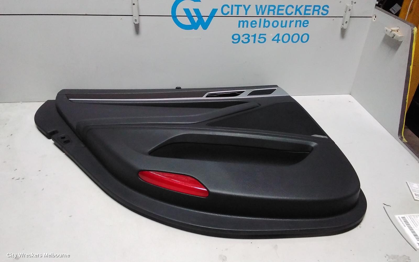 HYUNDAI GENESIS DOOR TRIM, LH REAR, DH, SENSORY & ULTIMATE PACK TYPE, 11/2014 - 01/2018