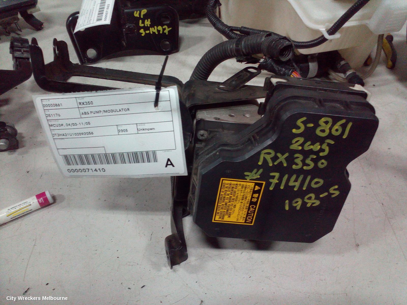 LEXUS RX SERIES ABS PUMP/MODULATOR, MCU3#, 04/2003 - 11/2005