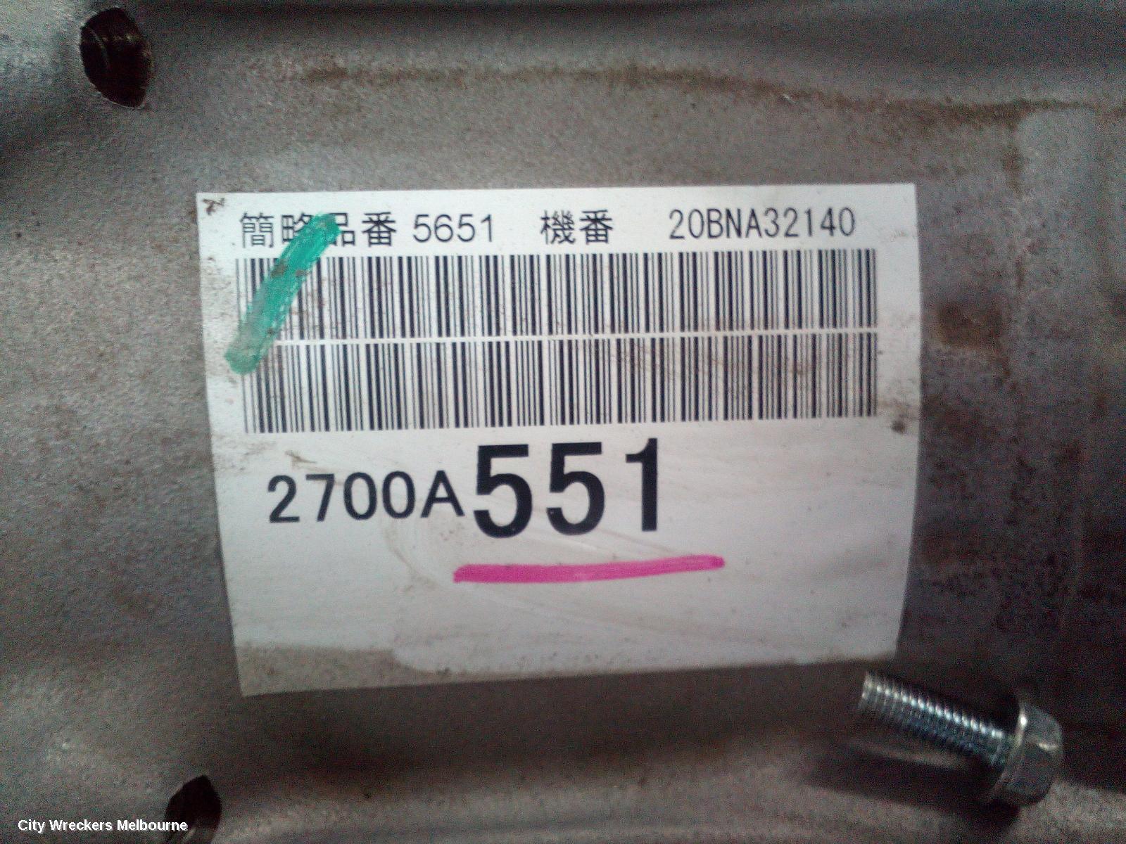 MITSUBISHI TRITON TRANS/GEARBOX, AUTO, 2WD, DIESEL, 2.4, 4N15, 6 SPEED (R6AWH TRANS CODE), MR, 11/2018 - 10/2023