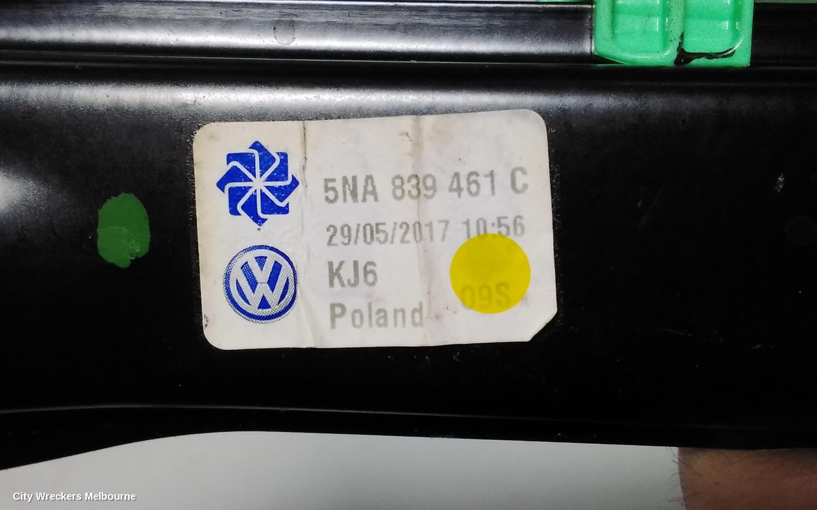 VOLKSWAGEN TIGUAN LEFT REAR WND REG/MOTOR, DOOR REG ASSY (REG AND MOTOR), 5NA, 06/2016 ONWARDS