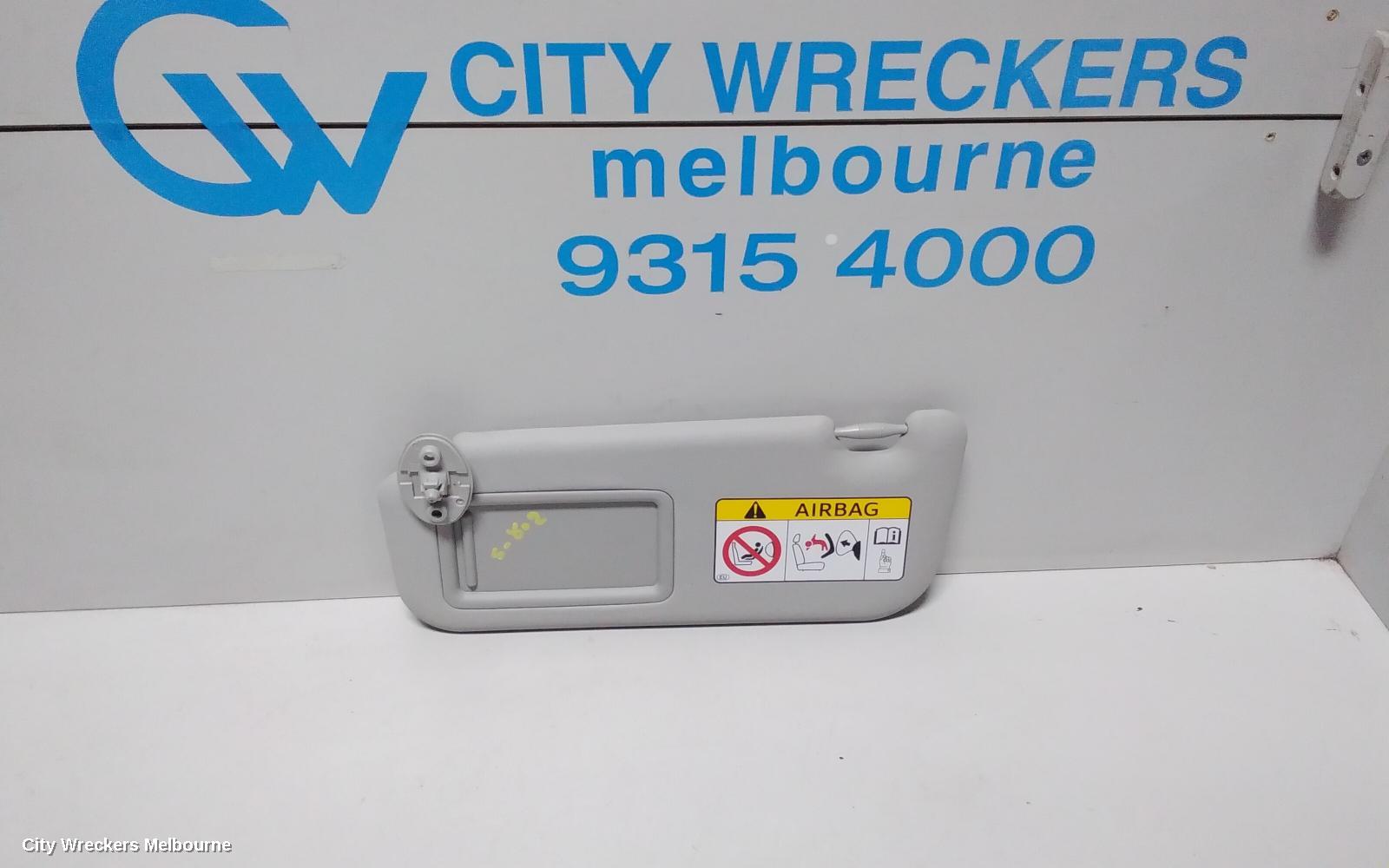 TOYOTA COROLLA SUNVISOR, ZRE182R, LH SIDE, 10/2012 - 06/2018