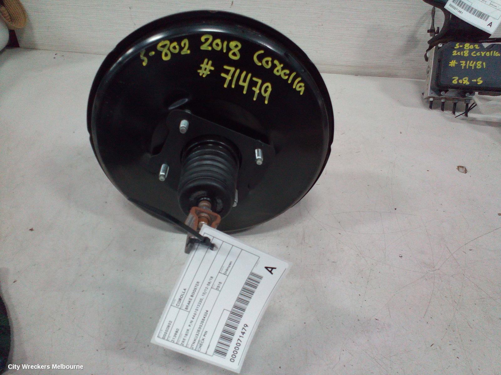 TOYOTA COROLLA BRAKE BOOSTER, ZRE182R, P/N 4461012J30, 10/2012 - 06/2018