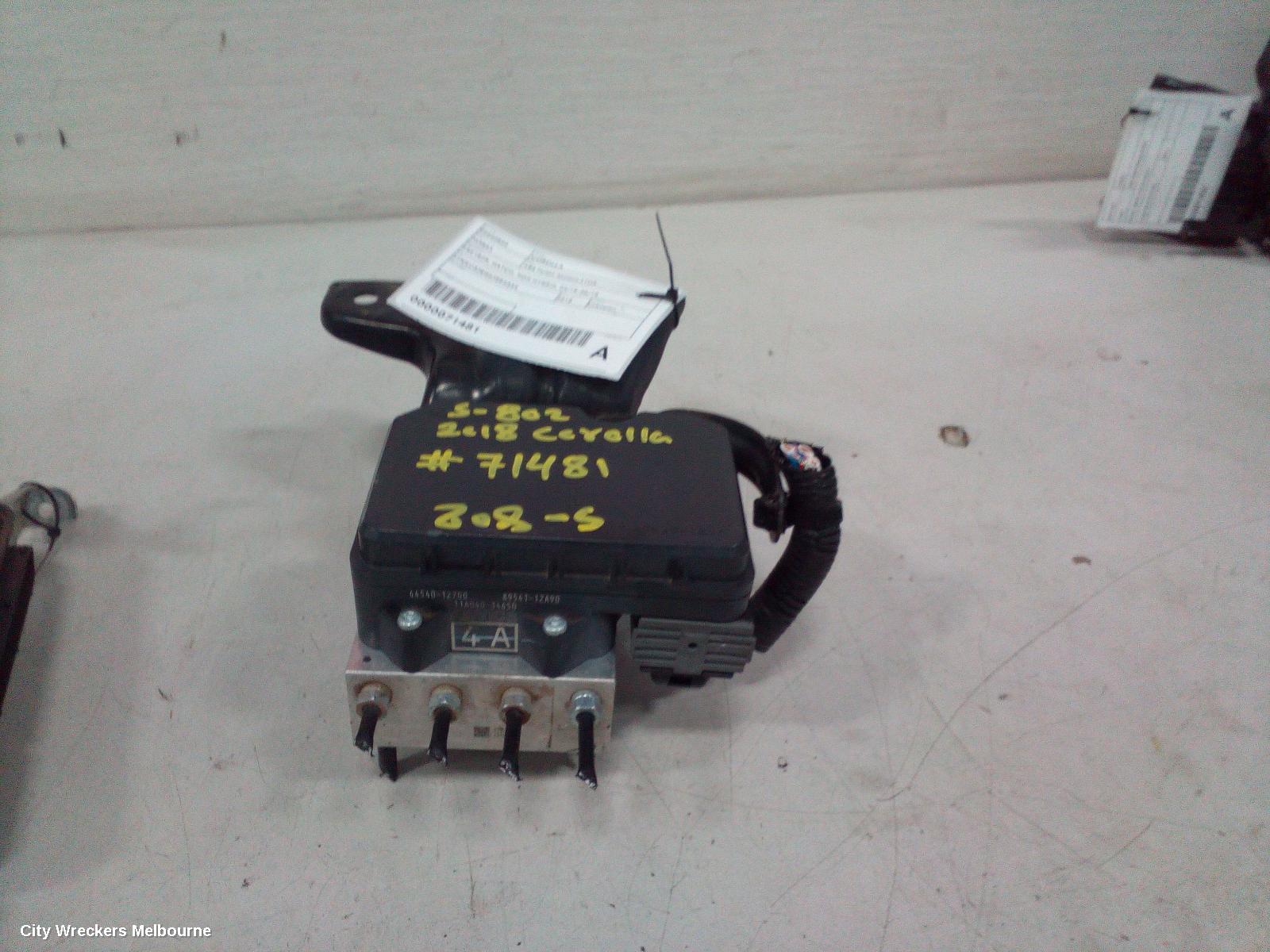 TOYOTA COROLLA ABS PUMP/MODULATOR, ZRE182R, HATCH, NON HYBRID, 03/2015 - 06/2018