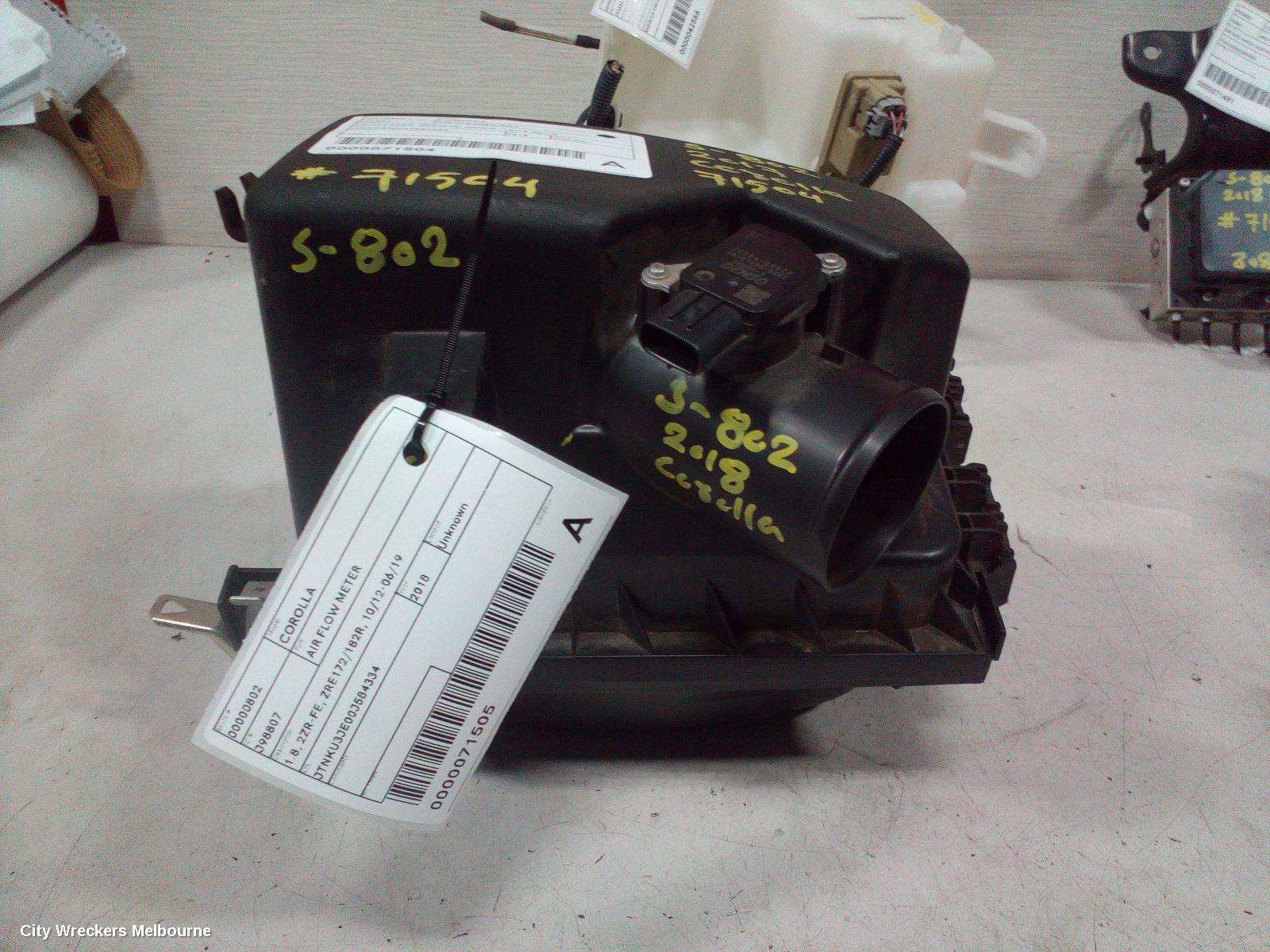 TOYOTA COROLLA AIR CLEANER/BOX, AIR CLEANER, ZRE182R, HATCH, 10/2012 - 06/2018