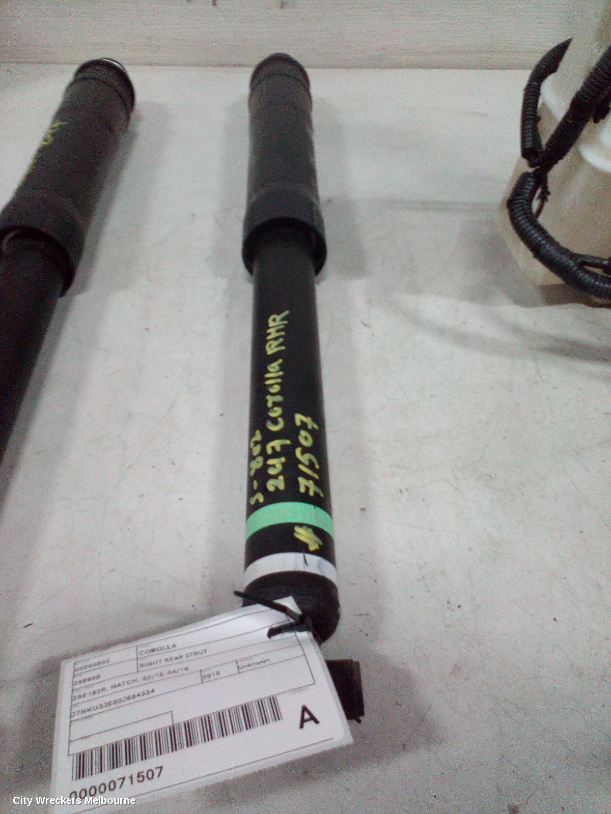 TOYOTA COROLLA RIGHT REAR STRUT, ZRE182R, HATCH, 03/2015 - 06/2018