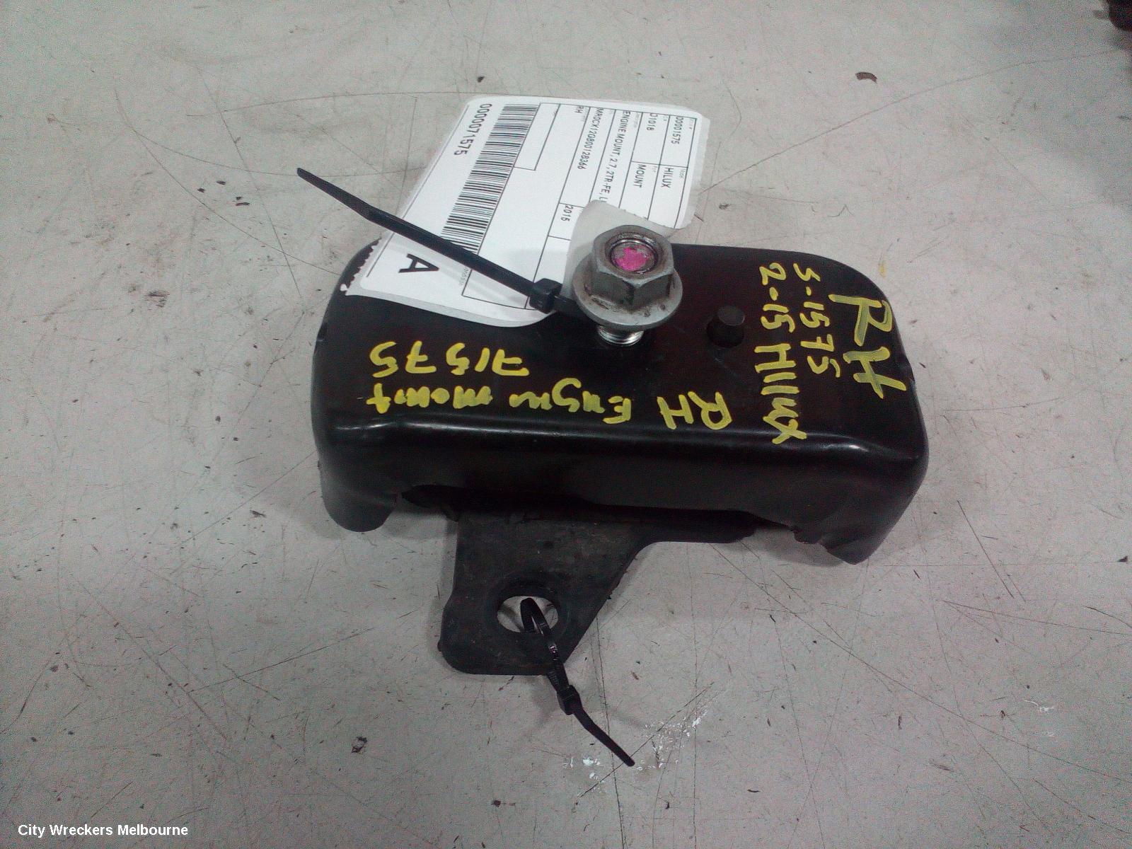 TOYOTA HILUX MOUNT, ENGINE MOUNT, 2.7, 2TR-FE, LH/RH SAME, 03/2005 - 08/2015