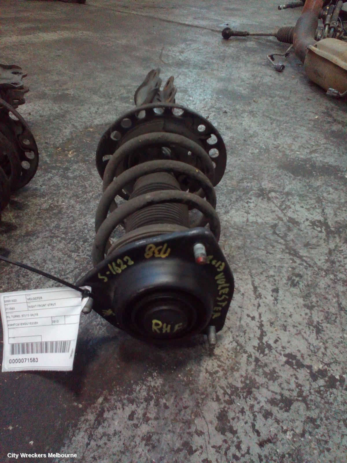 HYUNDAI VELOSTER RIGHT FRONT STRUT, FS, TURBO, 07/2012 - 04/2015