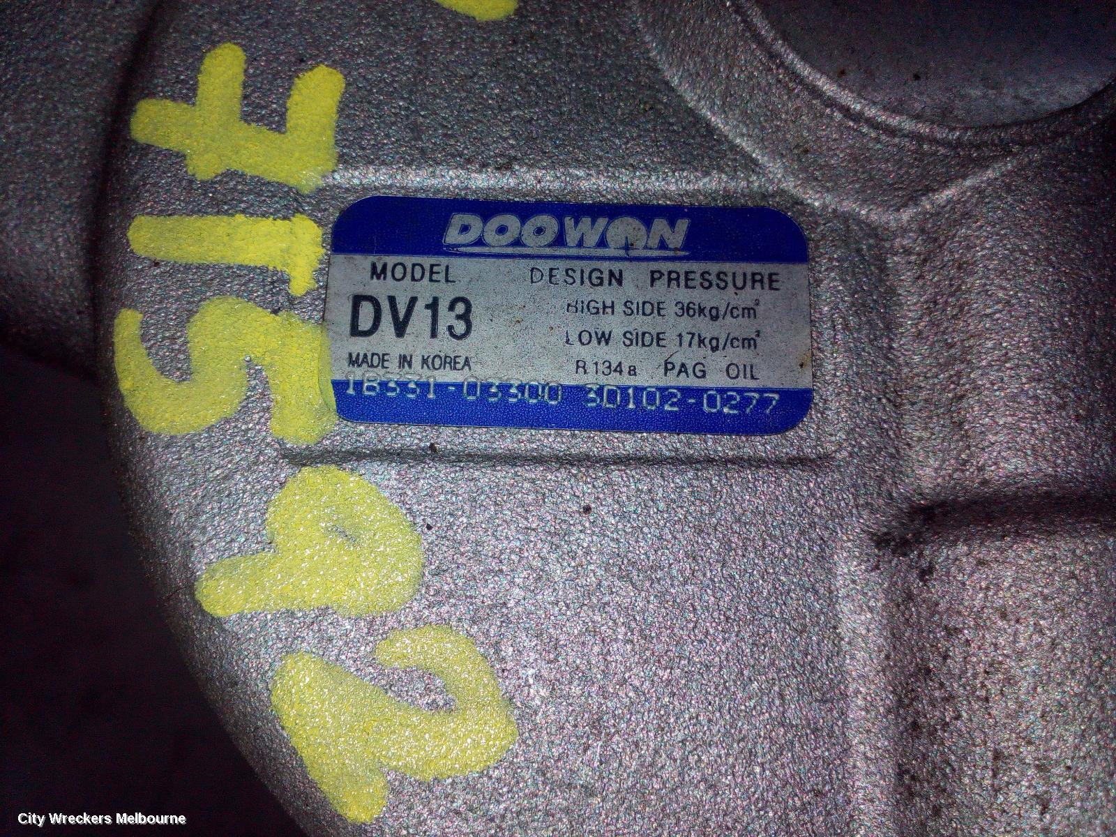 HYUNDAI VELOSTER A/C COMPRESSOR, FS, 1.6, G4FD/G4FJ, PETROL, 12/2011 - 02/2014