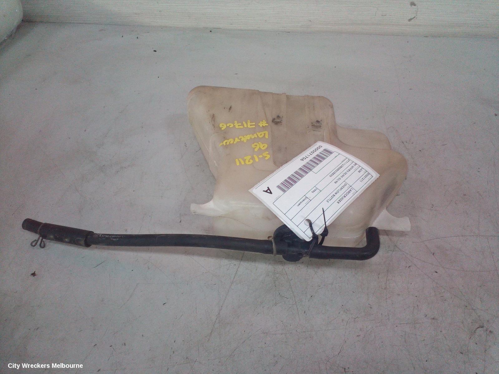 TOYOTA LANDCRUISER OVERFLOW BOTTLE, 80 SERIES, SUIT ALL ENGINE TYPES, 05/1990 - 03/1998