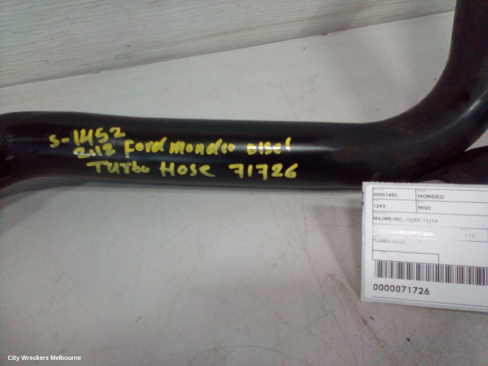 FORD MONDEO, MA/MB/MC, 10/2007 - 12/2014, TURBO HOSE: 71726