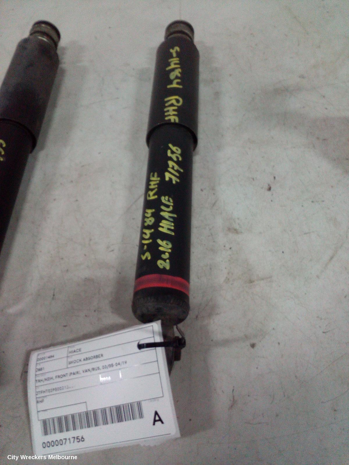 TOYOTA HIACE SHOCK ABSORBER, TRH/KDH, FRONT (PAIR), VAN/BUS, 03/2005 - 04/2019