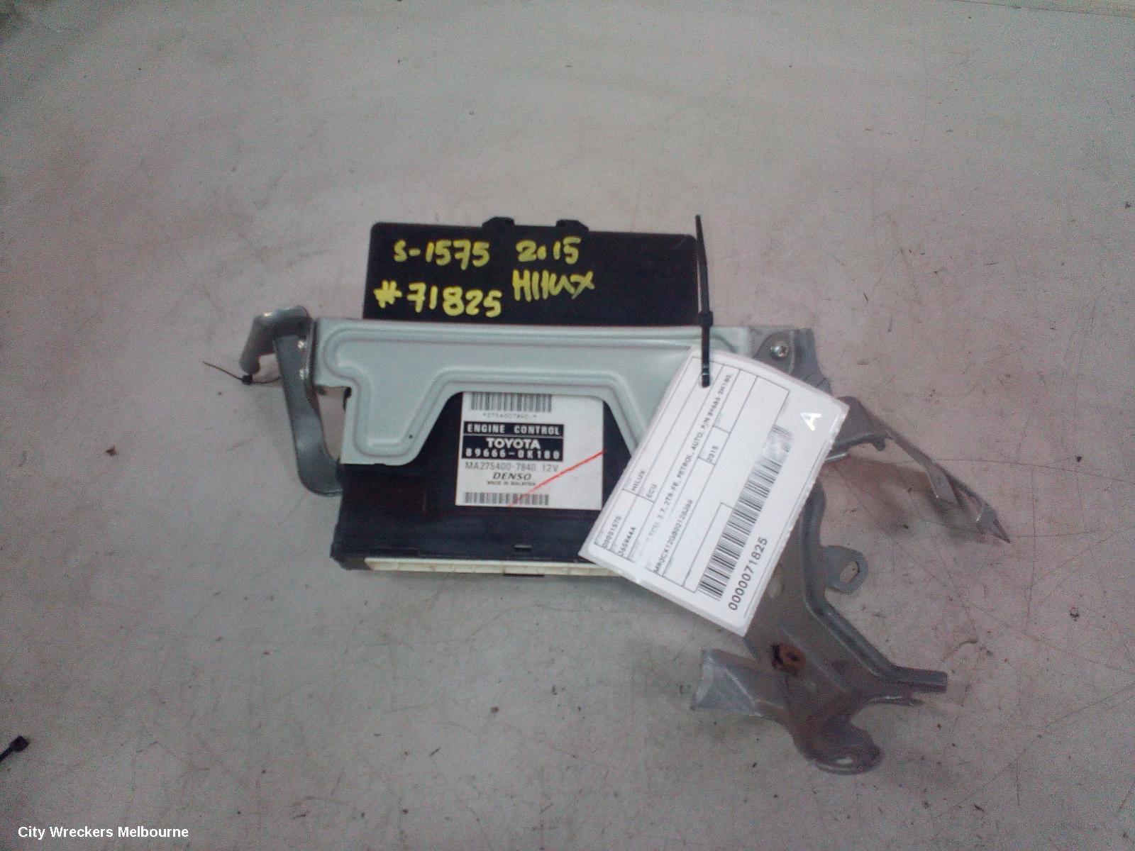 TOYOTA HILUX ECU, ENGINE ECU, 2.7, 2TR-FE, PETROL, AUTO, P/N 89666-0K180, ECU ONLY, 03/2005 - 08/2015