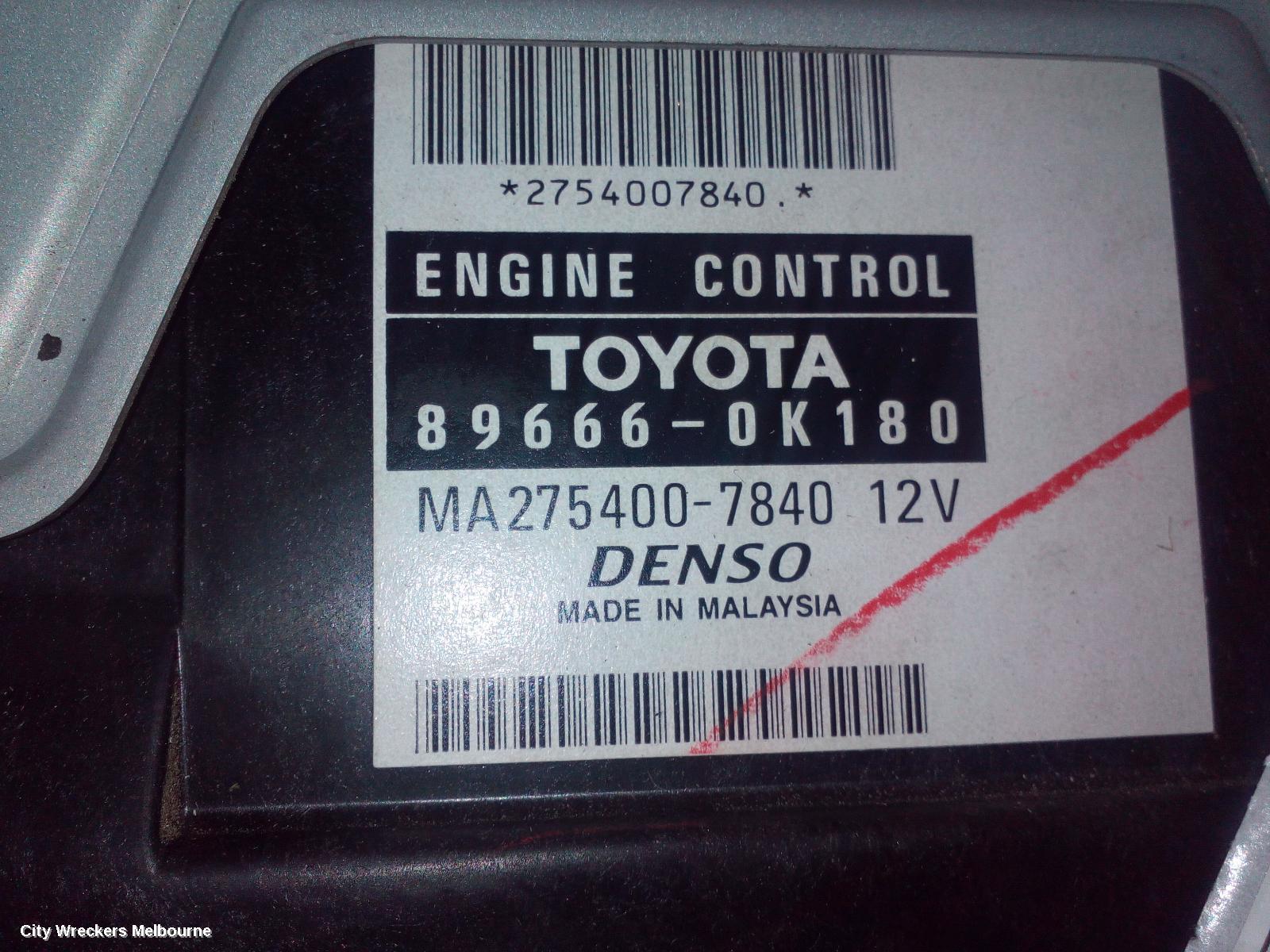 TOYOTA HILUX ECU, ENGINE ECU, 2.7, 2TR-FE, PETROL, AUTO, P/N 89666-0K180, ECU ONLY, 03/2005 - 08/2015