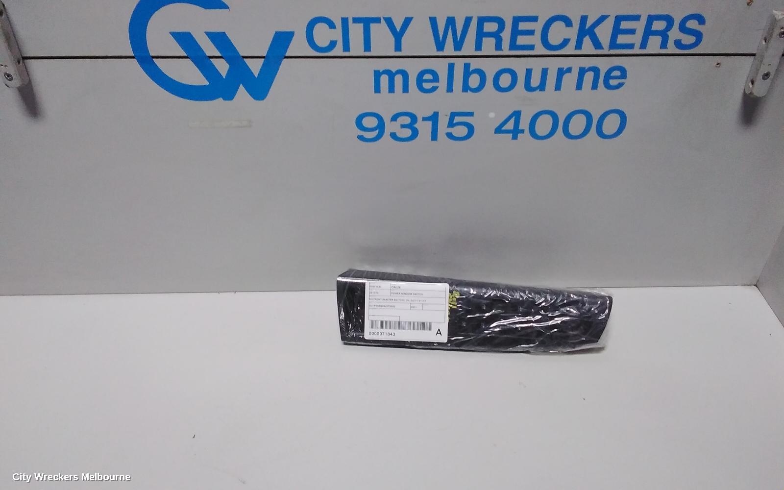 HOLDEN CRUZE PWR DR WIND SWITCH, RH FRONT (MASTER SWITCH), JH, 03/2011 - 01/2017
